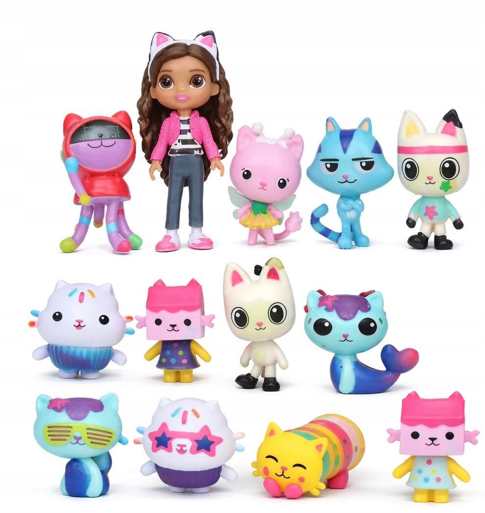 13 Kitten Figurines Set Gift Brand no brand