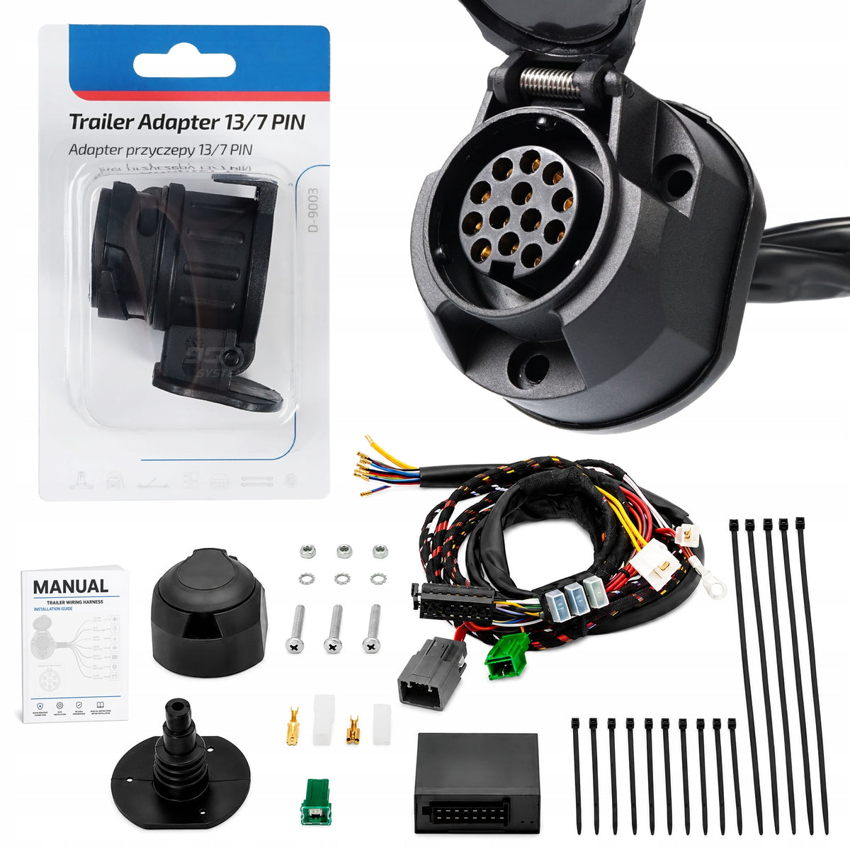 13-pin hook harness for Opel Grandland X SUV from 10.2017