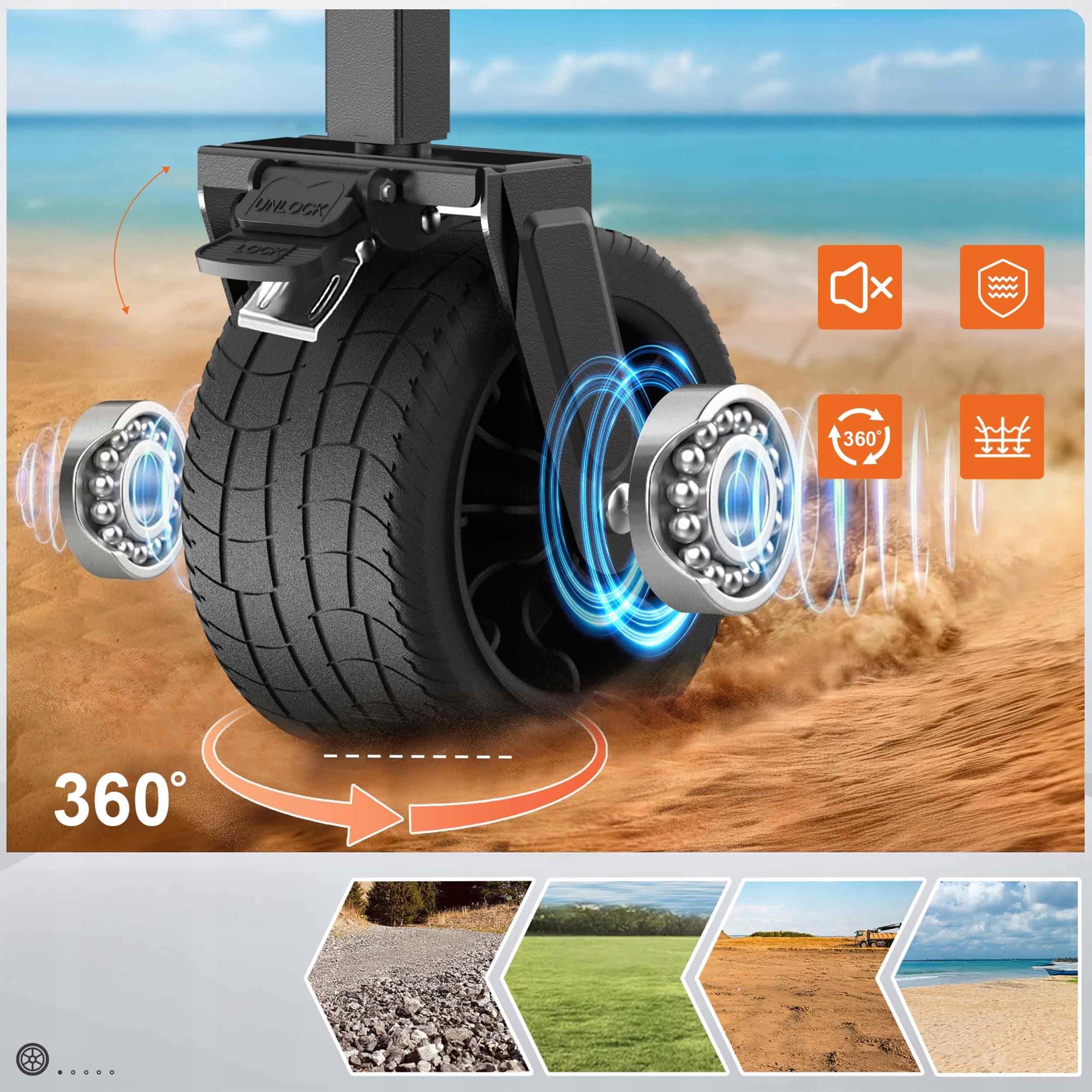 134L Hiking Trolley Beach Folding Garden Transport Wheel Off-Road Brand Renew Force