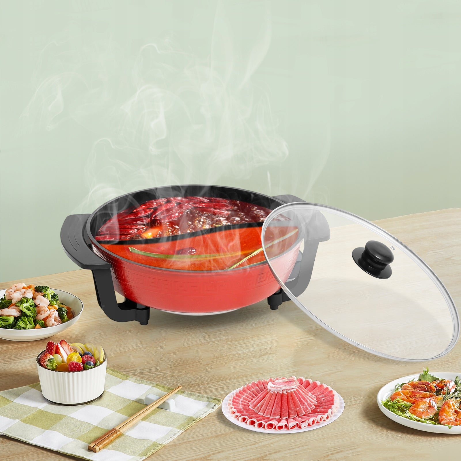 1360W Electric Hot Pot 31CM 6L 5-Temp Levels Family 3-4 People Manufacturer code FL121002