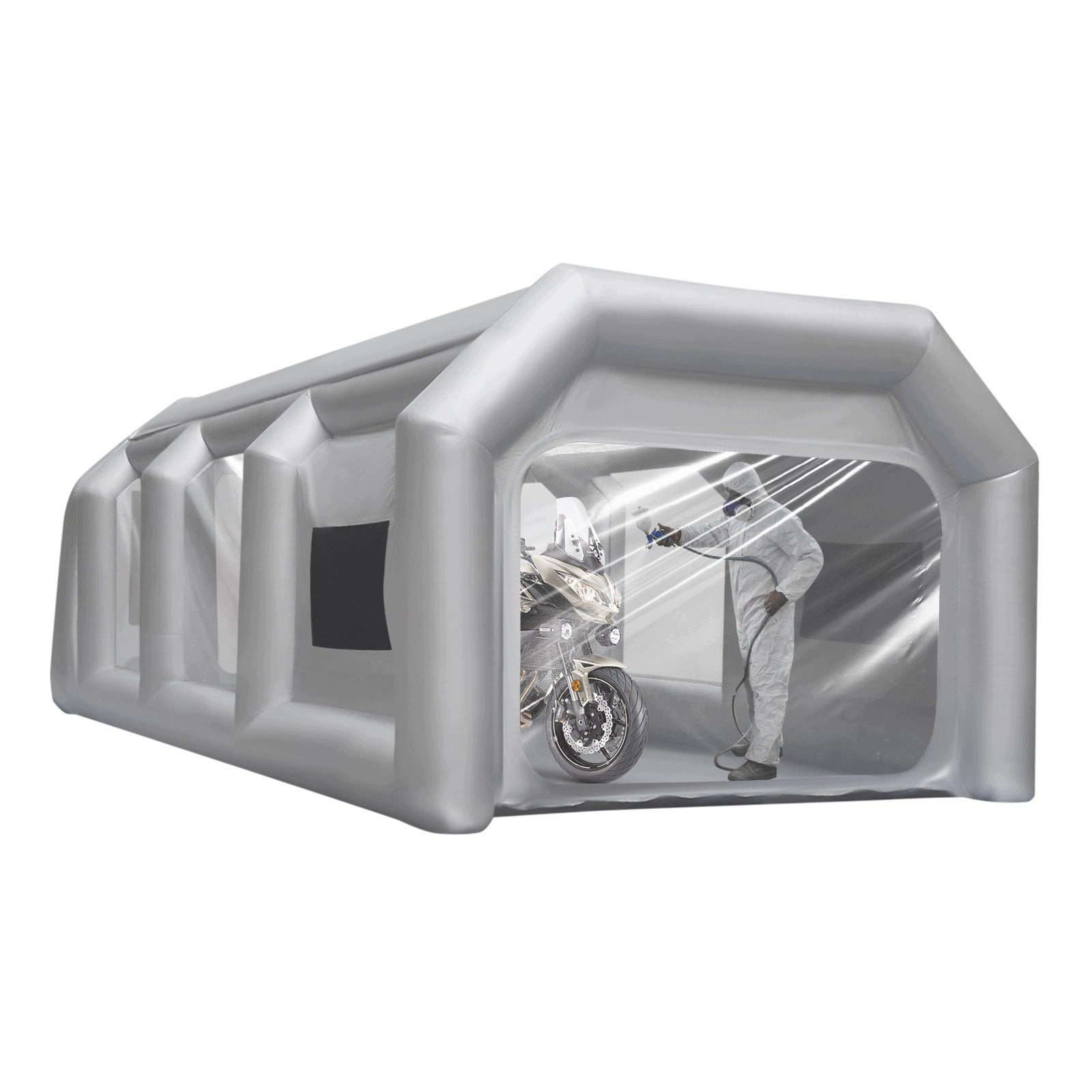 13FT INFLATABLE SPRAY BOOTH PORTABLE TENT WITH BLOWER 4X2.5X2.2M FOR AUTO Packaging status original