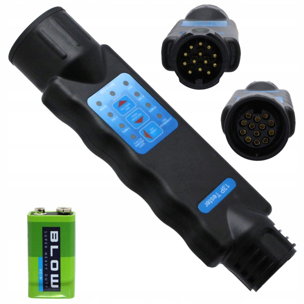 13PIN 12V HOOK TRAILER PLUG SOCKET TESTER + 9V BATTERY Manufacturer's catalog number ME-005753