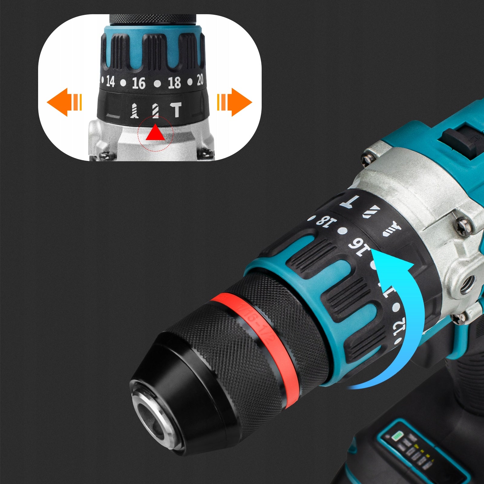 13mm Brushless Impact Drill Electric Screwdriver Cordless Driver Tool Packaging status original