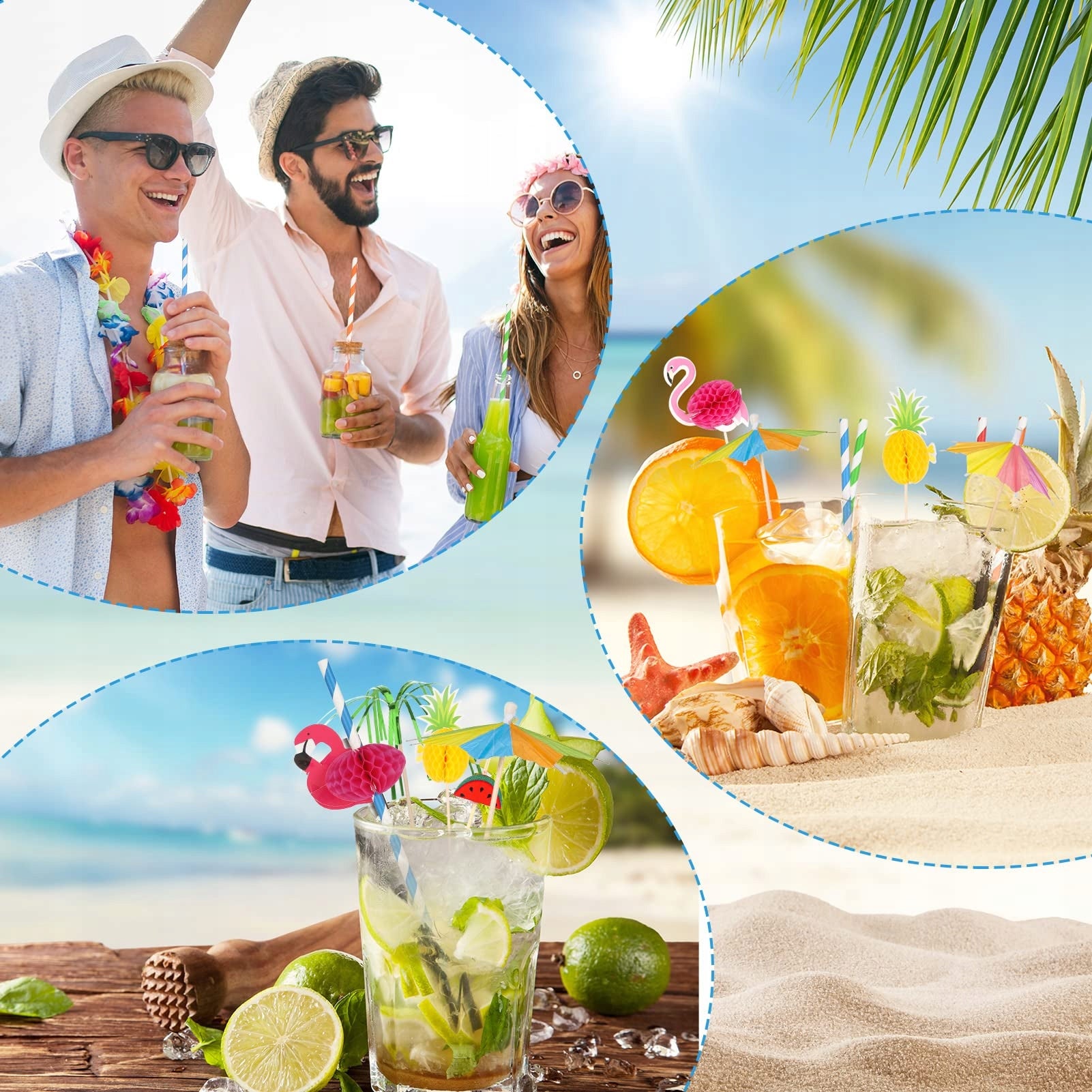 140pcs Cocktail Decorations Tropical Snack Drink Decorations Manufacturer code Dekoracje Flamingo 140 szt
