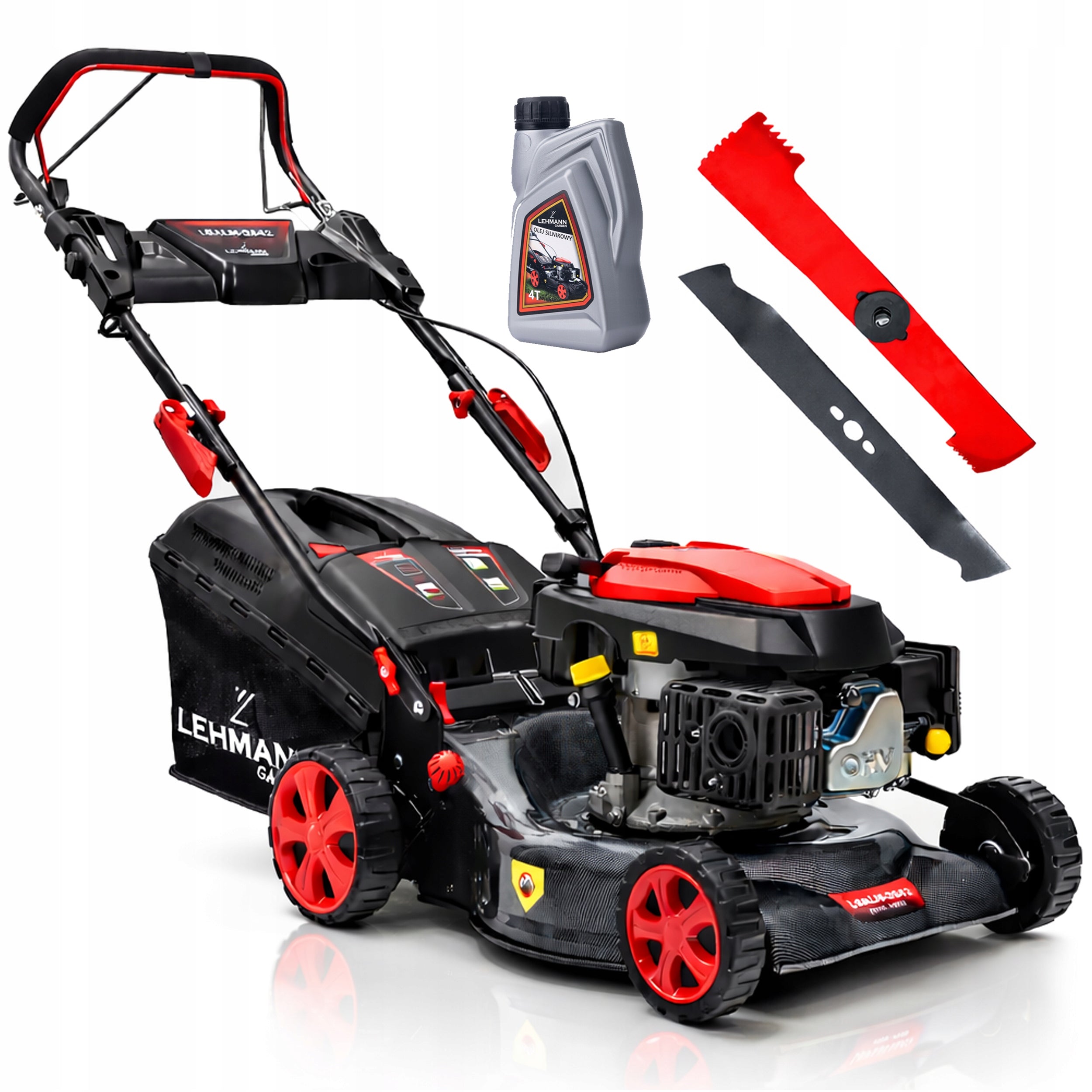 146CC DRIVEN PETROL LAWN MOWER LIGHT STRONG MANEUVERABLE 44CM + OIL Packaging status original