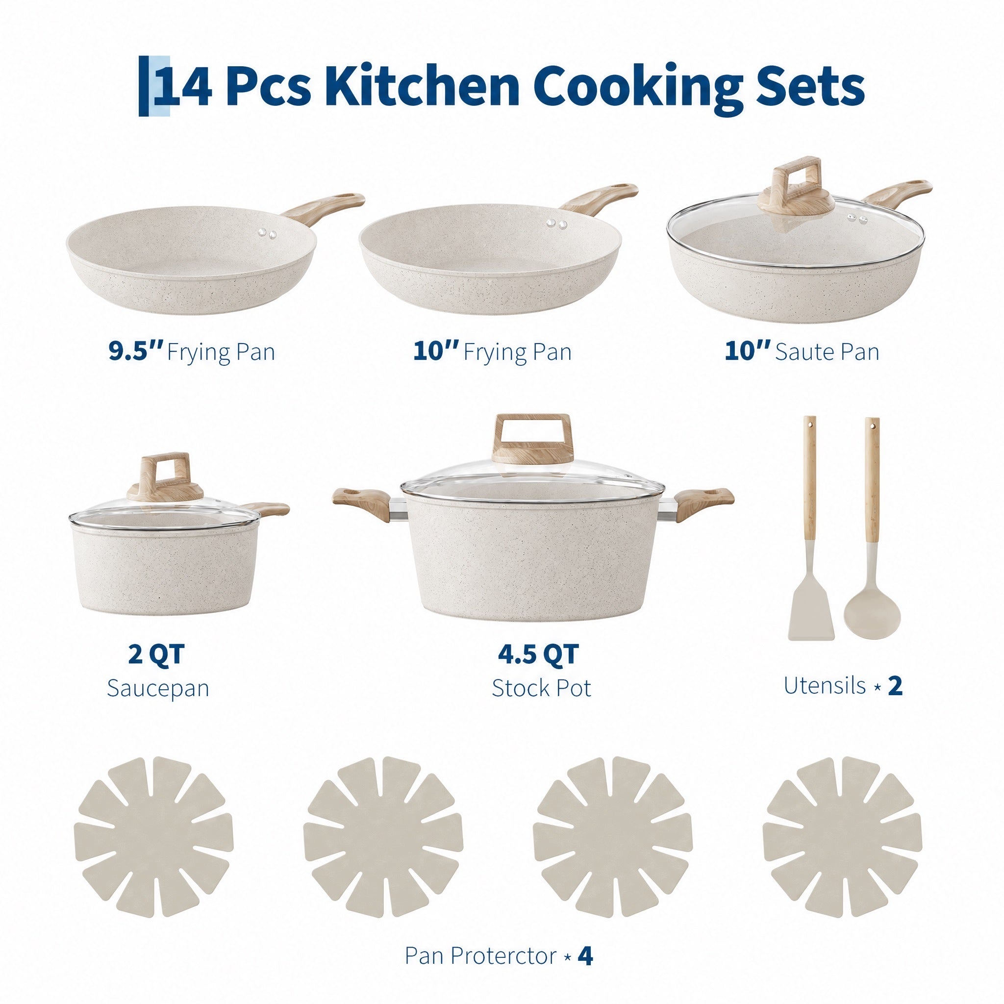 14pcs Ceramic Nonstick Cookware Set for Induction EAN (GTIN) 0888839759548