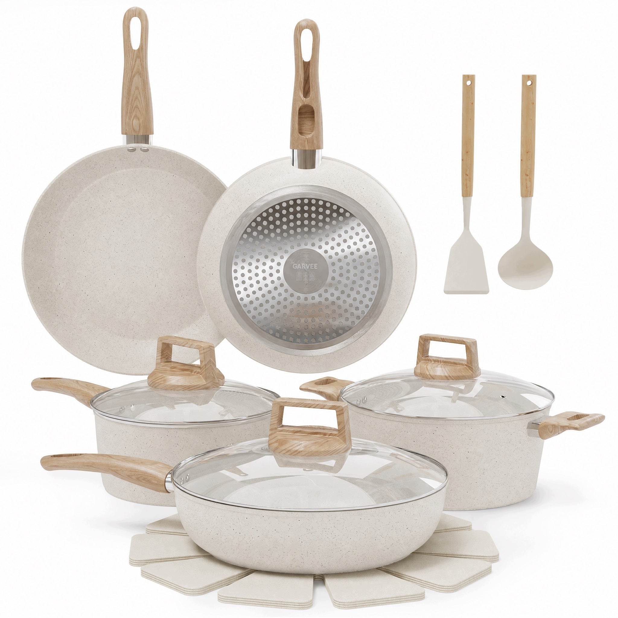 14pcs Ceramic Nonstick Cookware Set for Induction