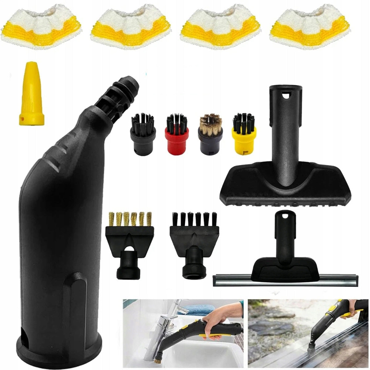 14x LARGE SET FOR EVAPORATORS KARCHER SC1 2 3 4 brush cloth nozzle