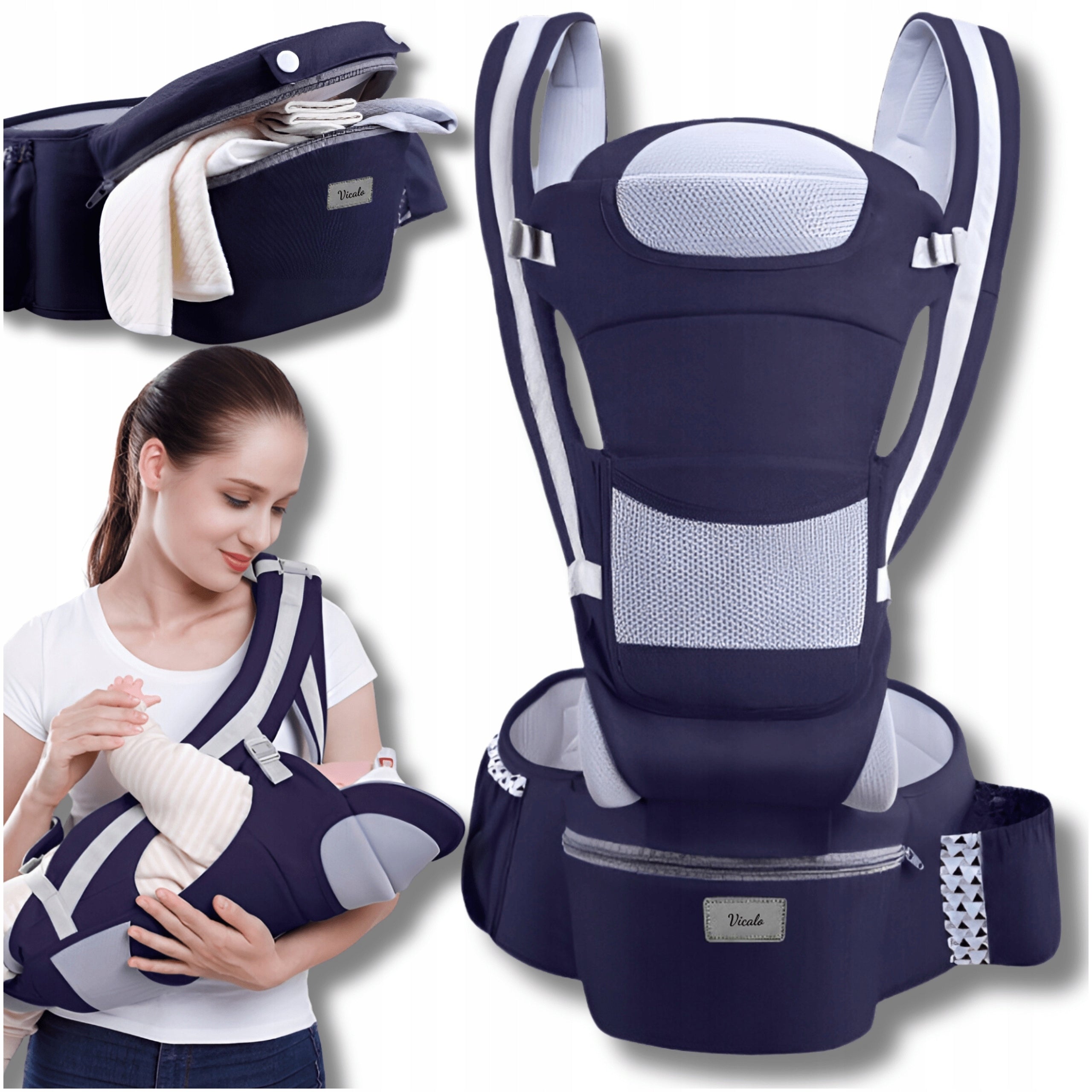 15 IN 1 HIP CARRIER 25KG SEAT 0-4 YEARS, PURE COTTON Packaging status original