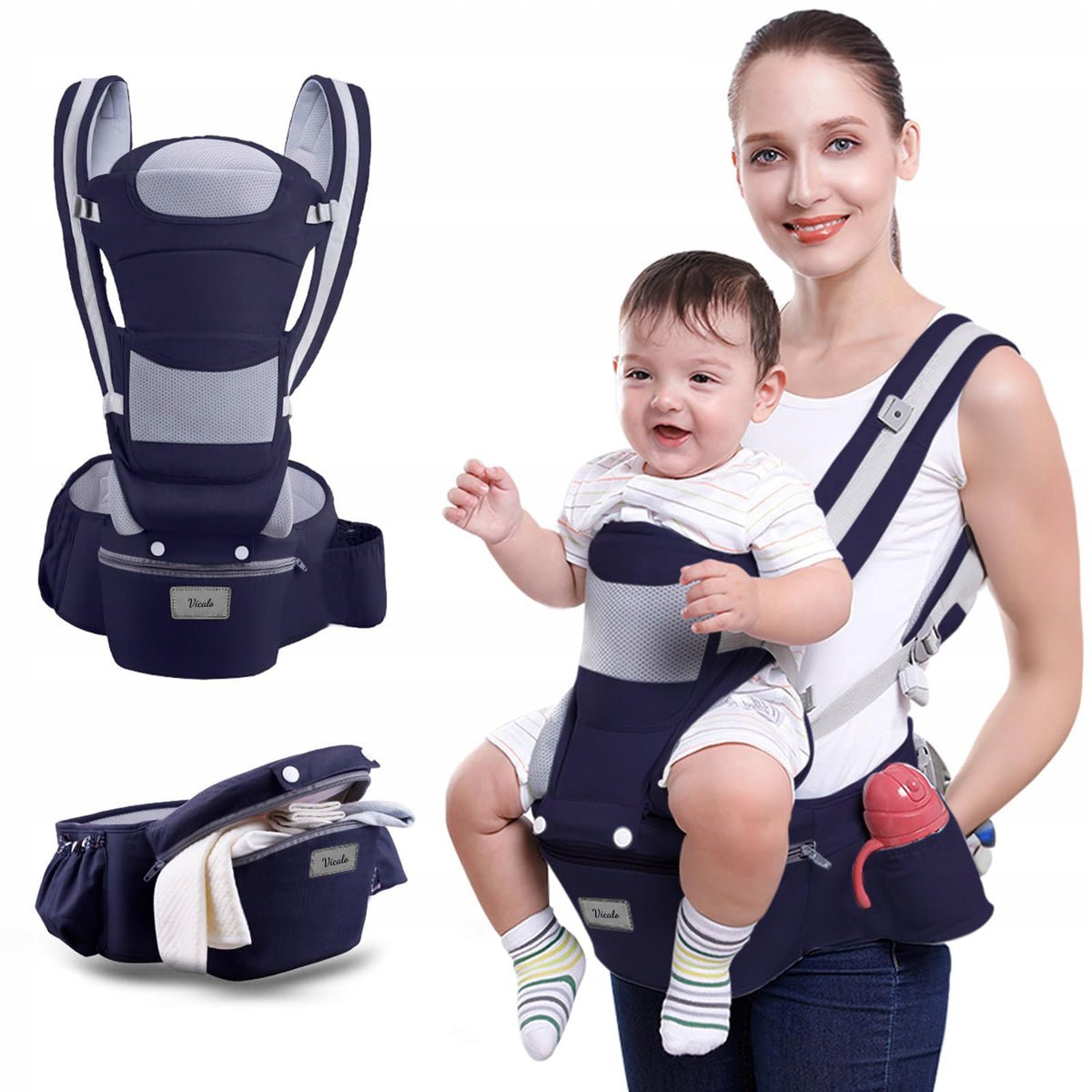 15 IN 1 HIP CARRIER 25KG SEAT 0-4 YEARS, PURE COTTON