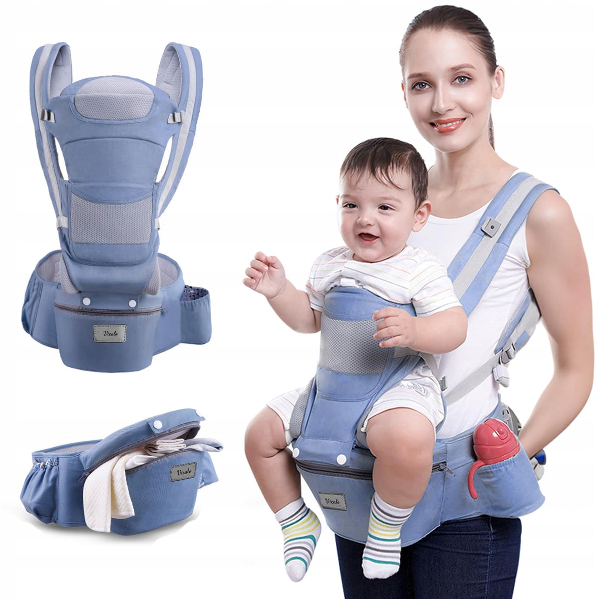 15 IN 1 HIP CARRIER 25KG SEAT 0-4 YEARS, PURE COTTON