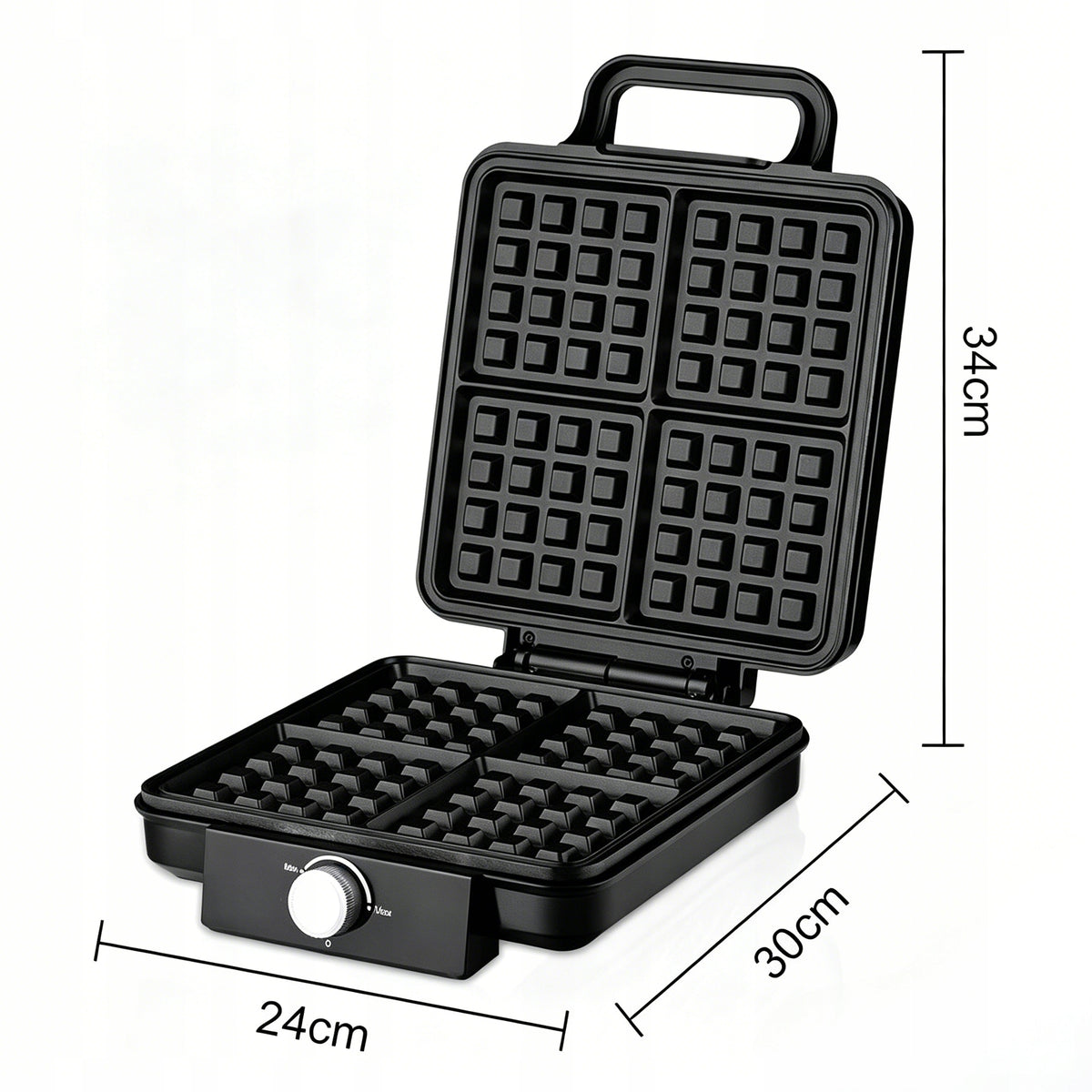 1500W ELECTRIC WAFFLE MAKER FOR 4 LARGE WAFFLES TEMPERATURE CONTROL Brand sennifar