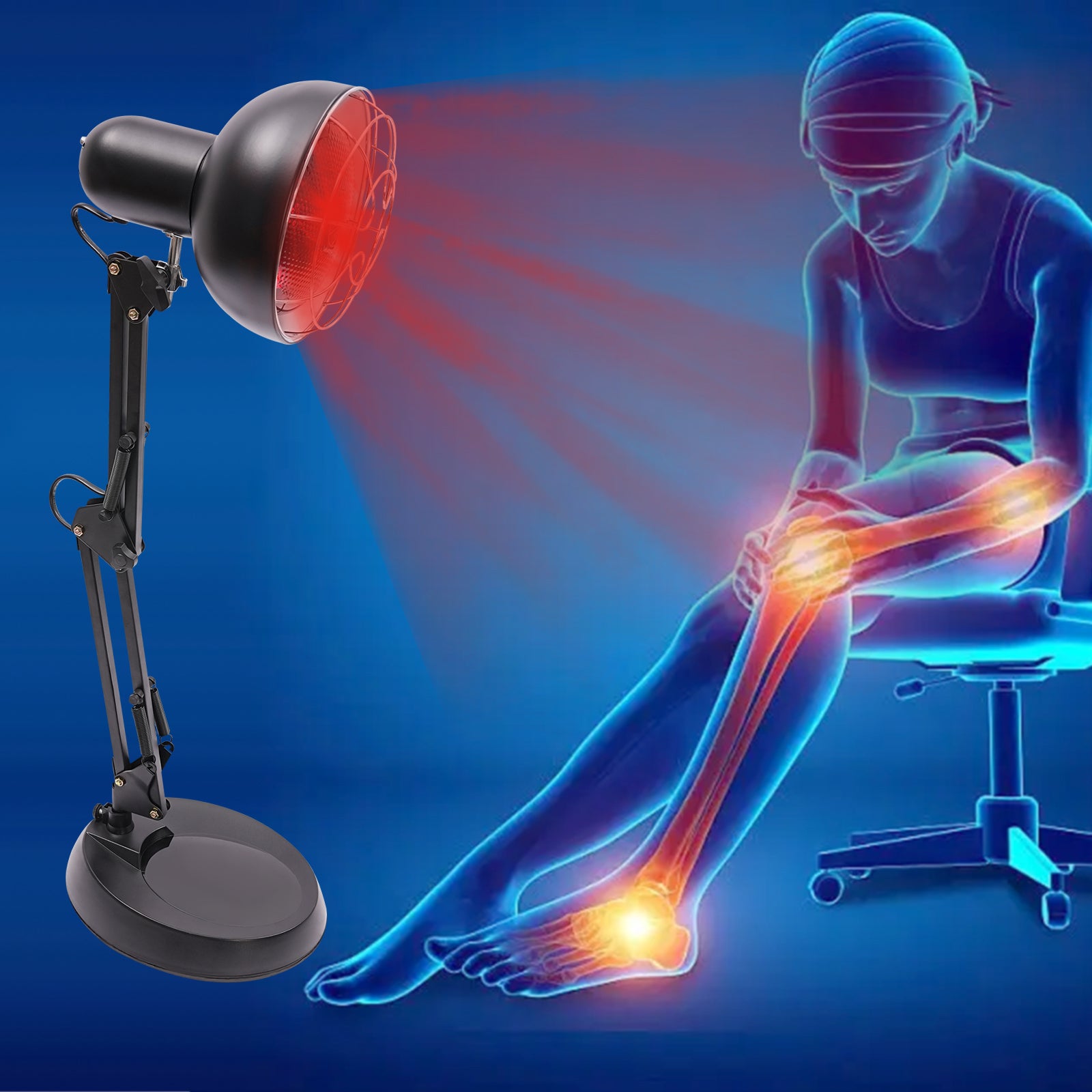 150WHome-use Infrared Therapy Lamp-Black, Red light lamp,Infrared Heat Lamp