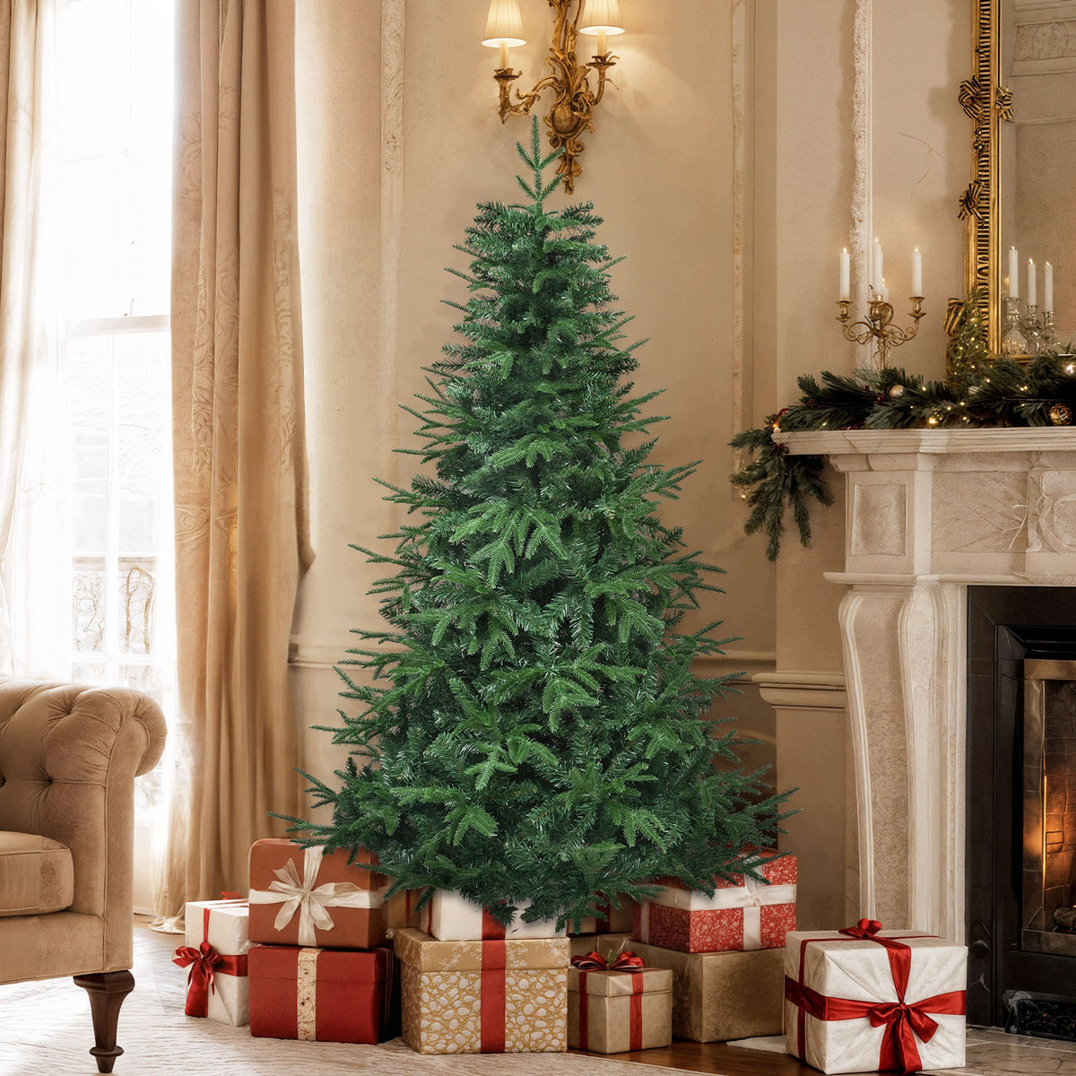 152 cm Artificial Christmas Tree Spruce PVC Metal Stand 450 Tips