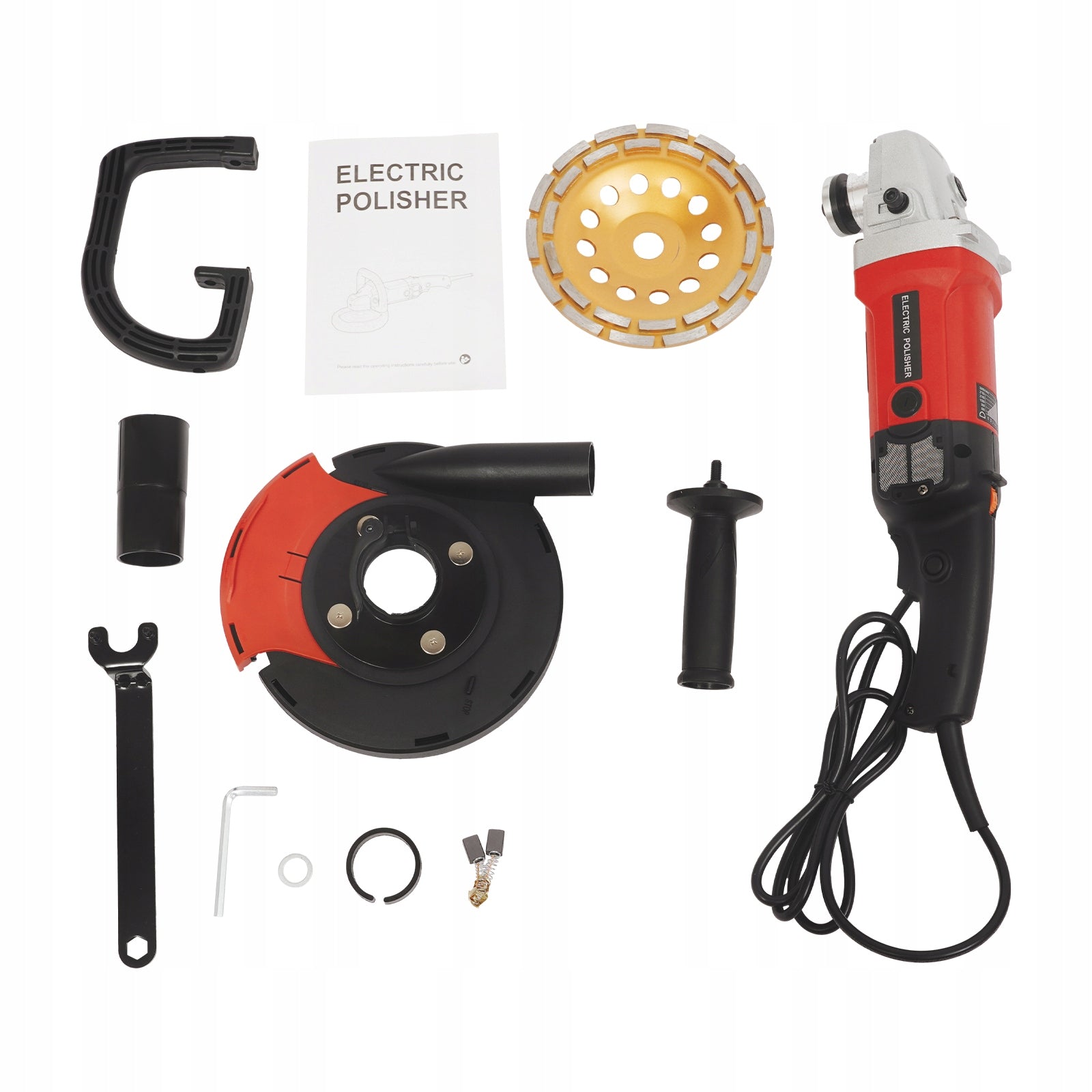 1580W 7"Dust-Free Grinding Machine, Concrete Surface Planer Packaging status original