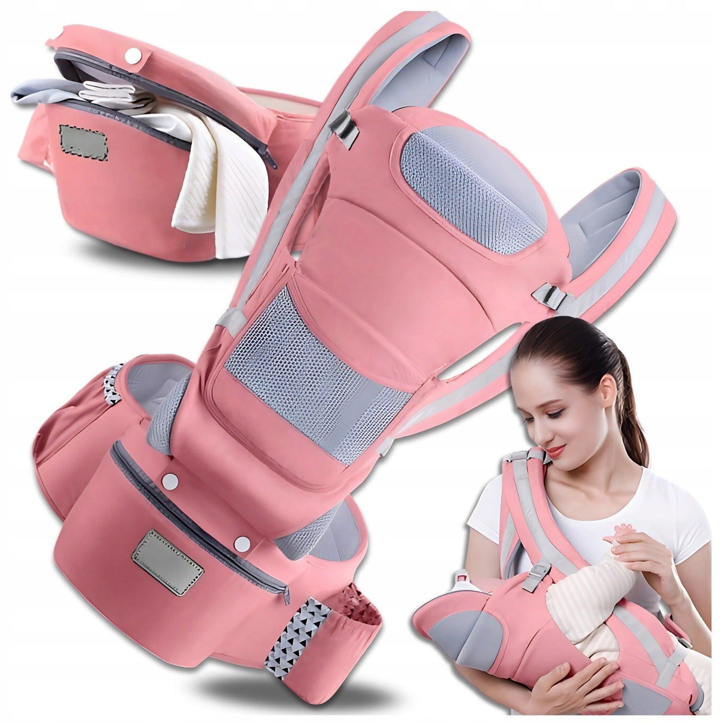 15in1 Baby Carrier Ergonomic Hip Carrier 25KG Seat