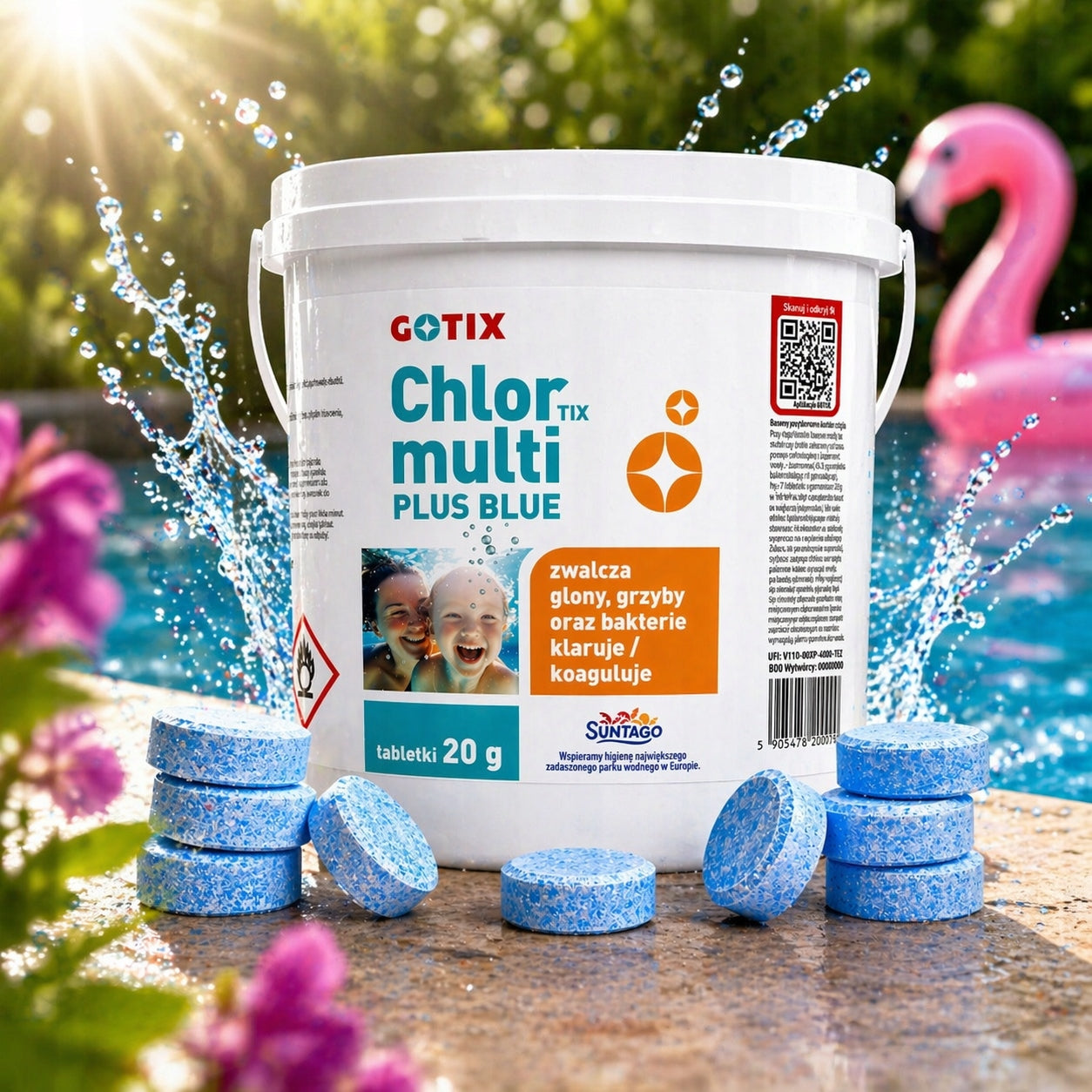 15w1 20g 3kg CHLORINE FOR POOL MULTIFUNCTIONAL TABLETS Spa Jacuzzi Blue Packaging status original