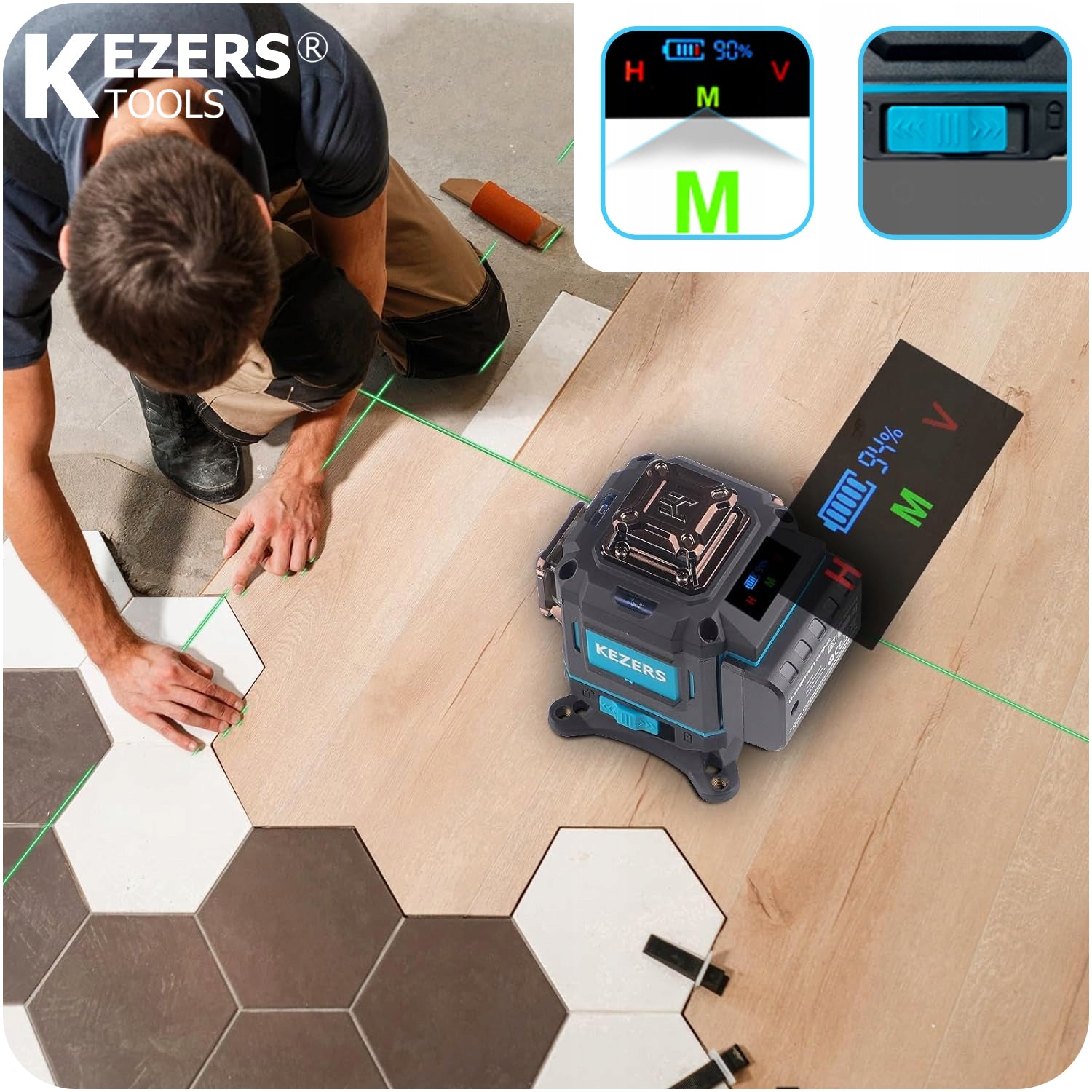 16 LINES CROSS LASER 4D LASER LEVEL GREEN Model KL4D-03G