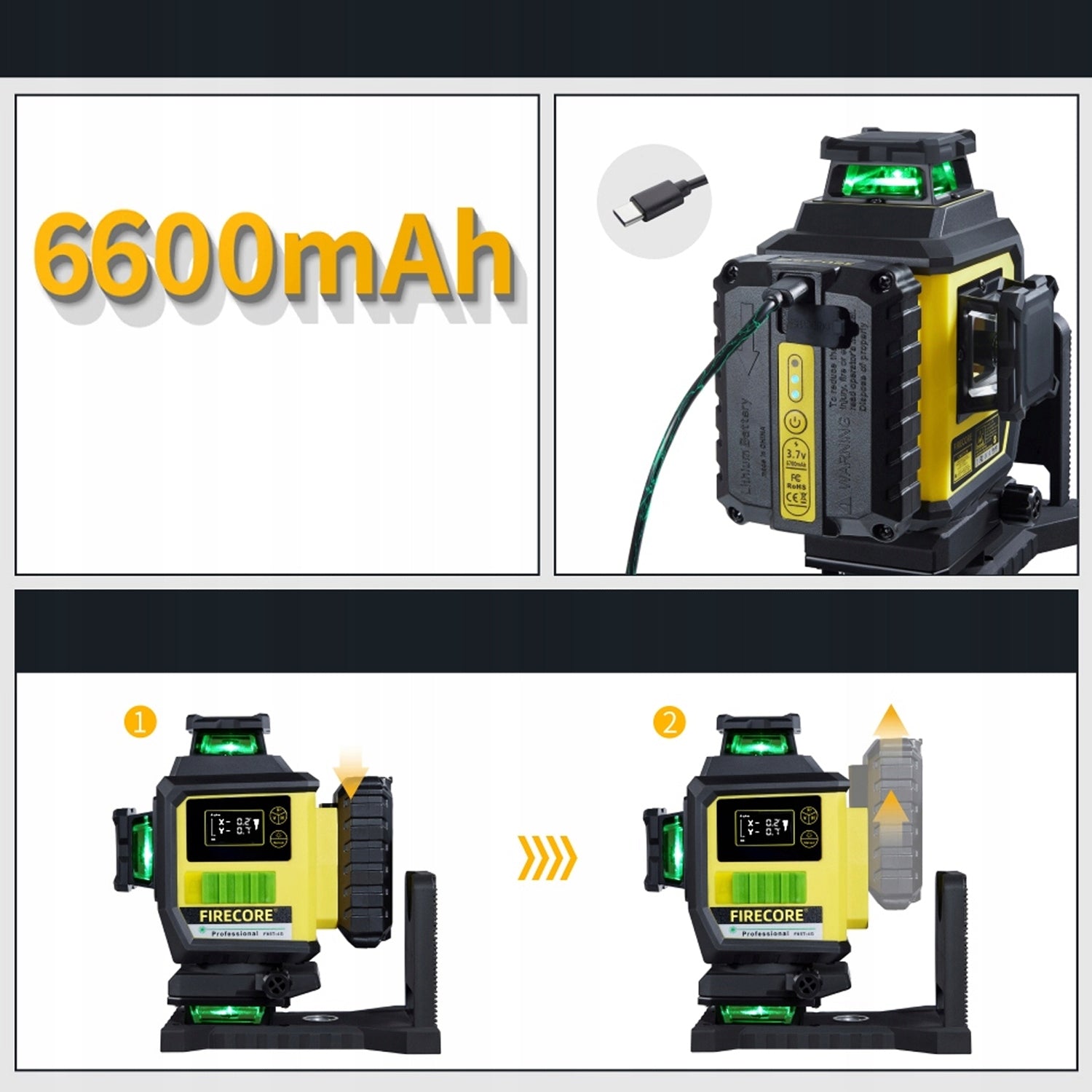 16 LINES LASER LEVEL WITH DISPLAY LCD 4D 360 CROSS LASER Type cross-line