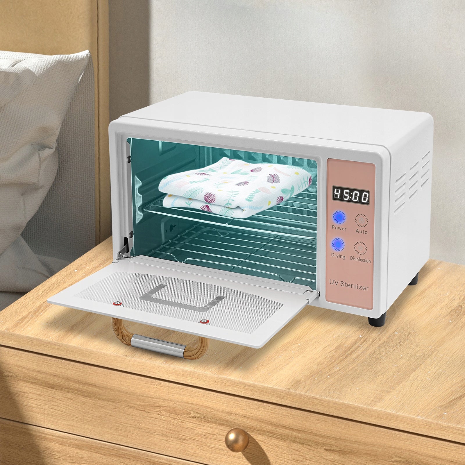 160W UV Disinfection Cabinet 10L Hot Air Drying Sterilizer Pink Manufacturer code FL112202