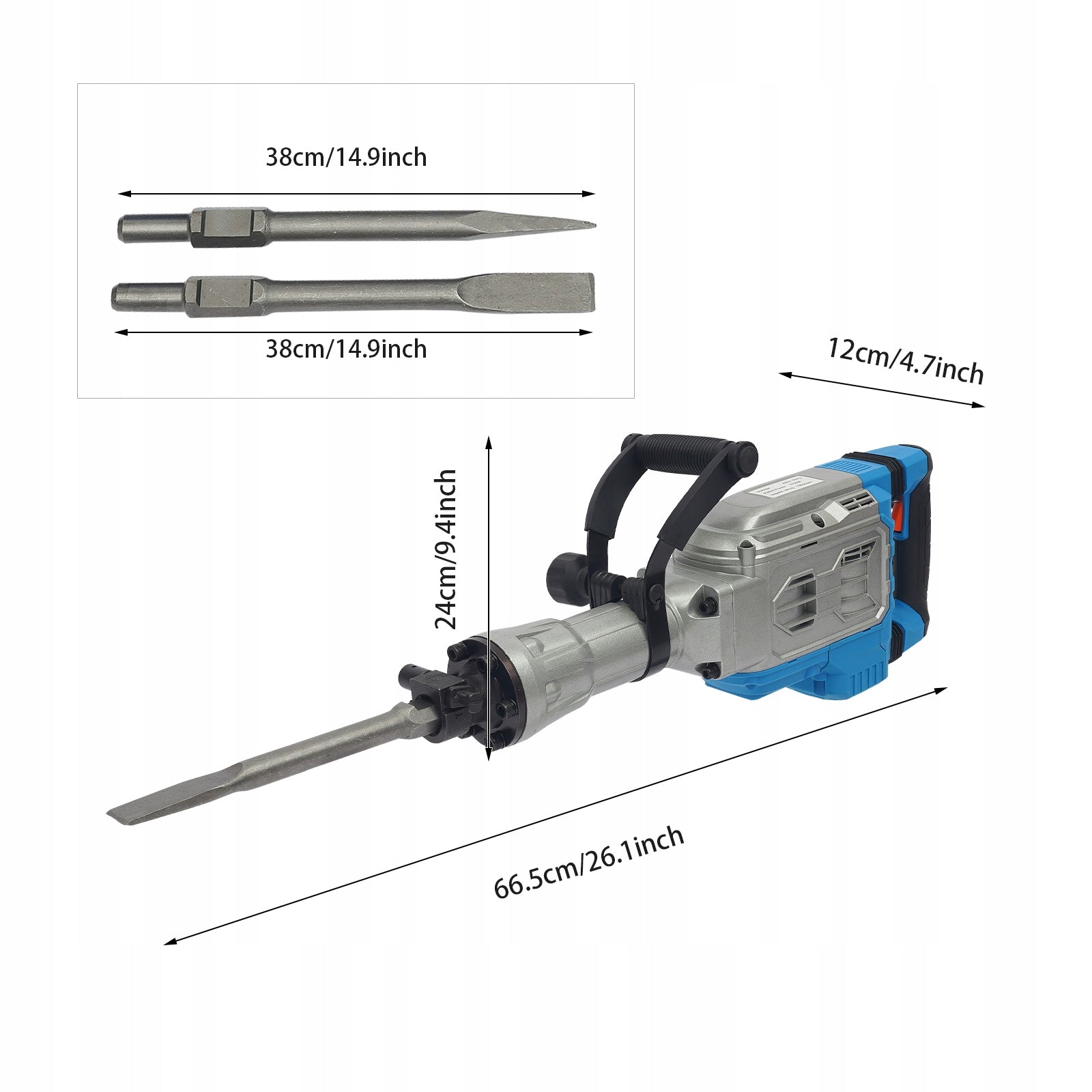 168D DEMOLITION HAMMER HEAVY DUTY CONCRETE BREAKER WITH 2PCS OF CHISELS Manufacturer code 760219