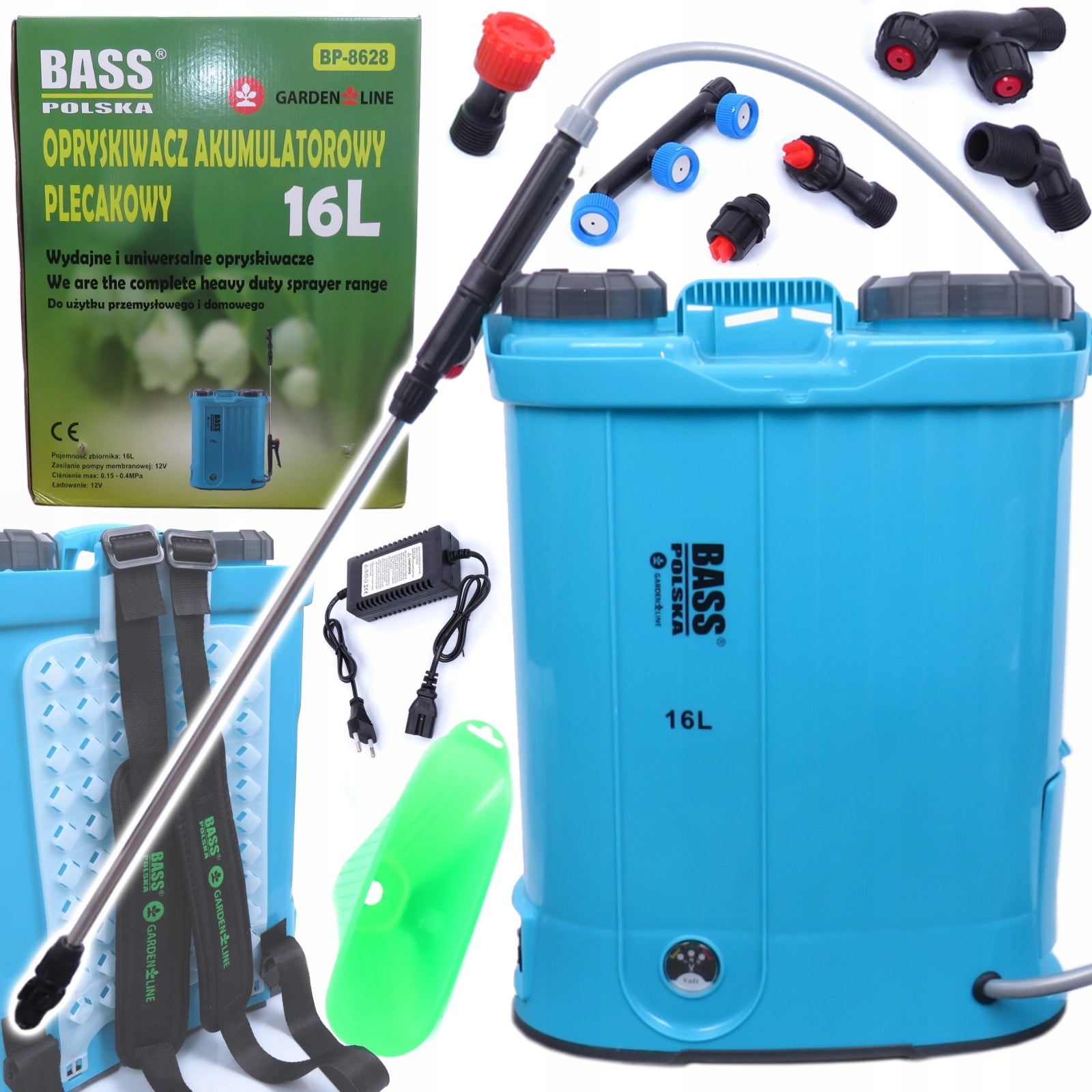 16L CORDLESS ELECTRIC BACKPACK SPRAYER + HERBICIDE NOZZLE