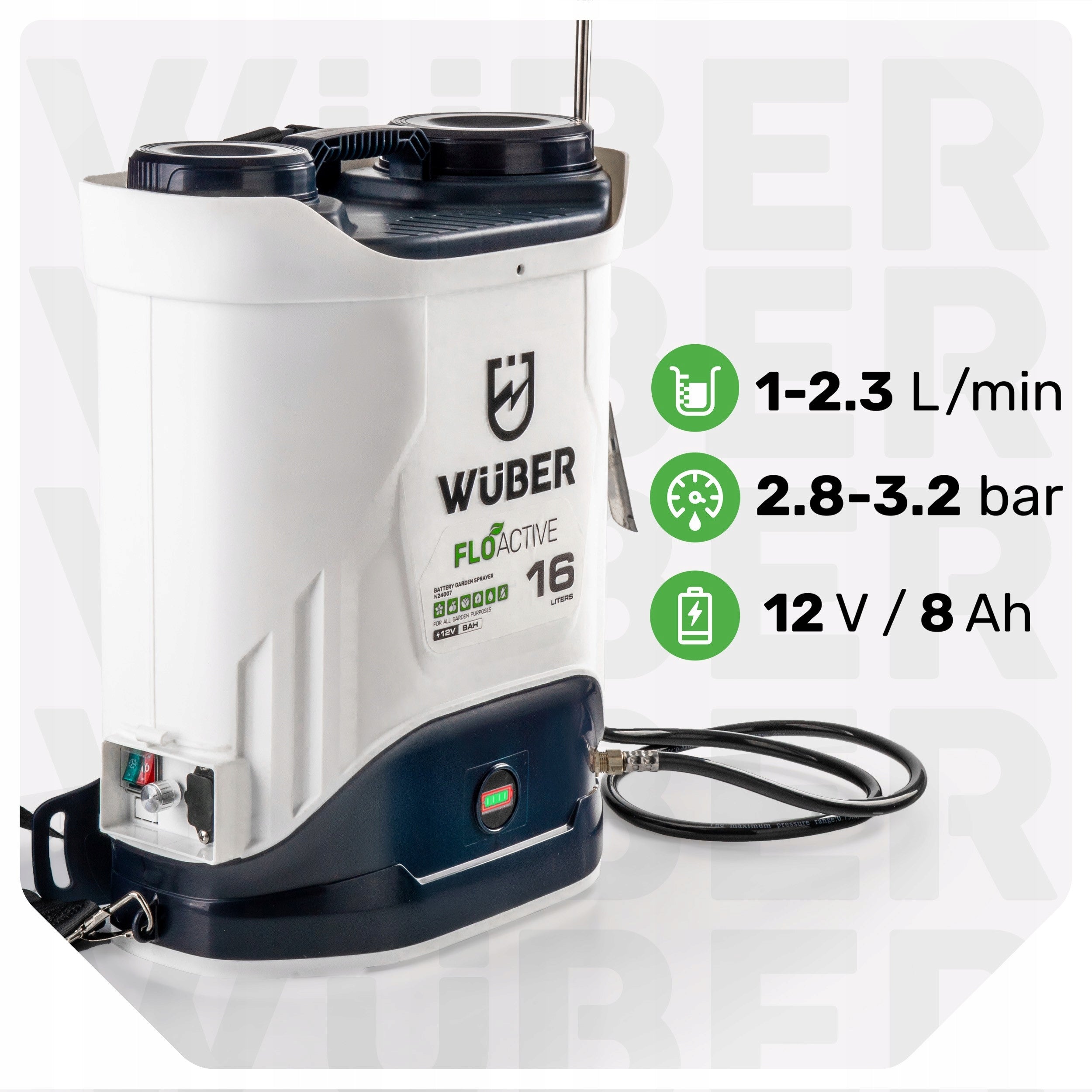 16L CORDLESS GARDEN SPRAYER WITH AGITATOR 10 LED NOZZLES Manufacturer code 45063WBR CIŚNIENIOWY Z MIESZADŁEM PLECAKOWY