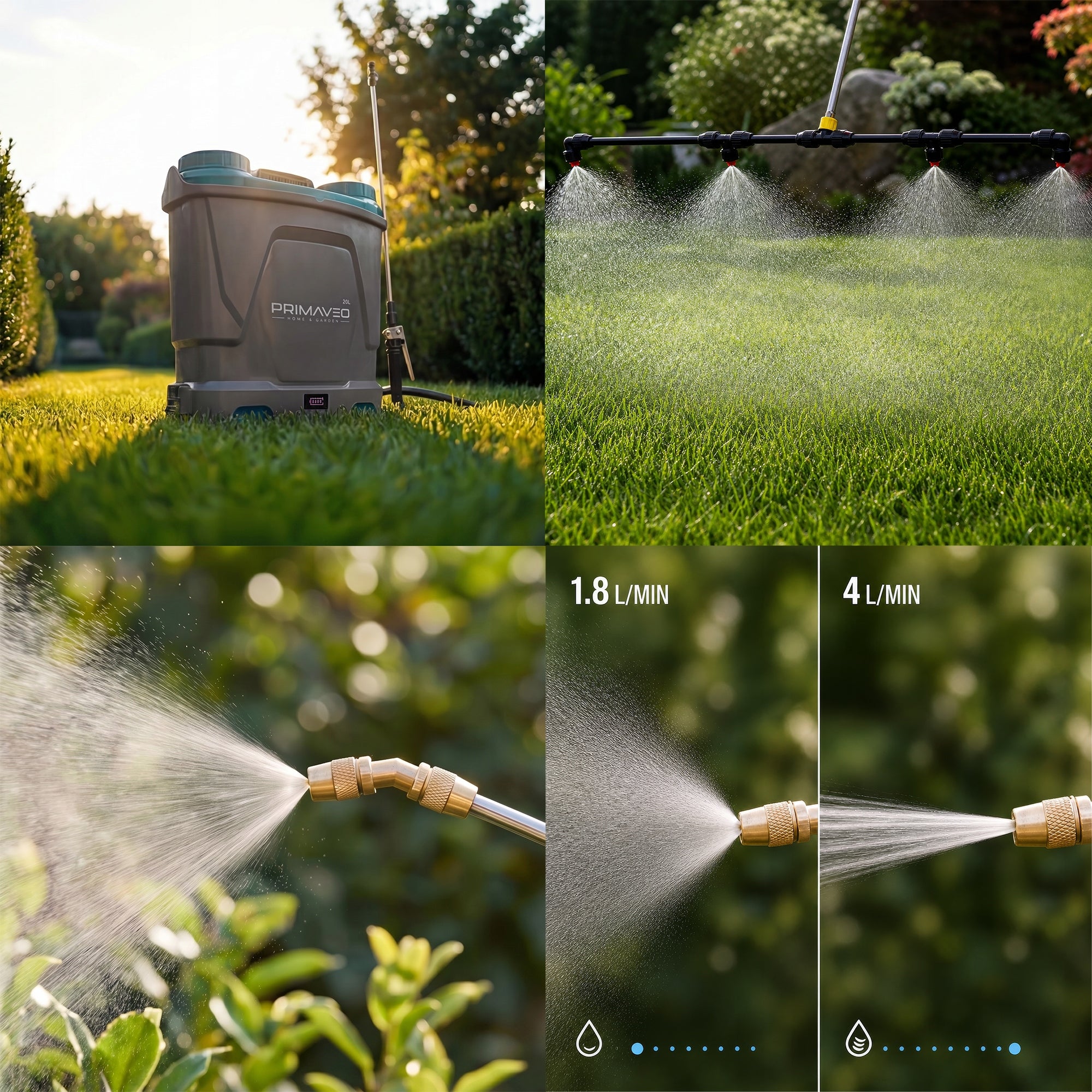16L GARDEN PRESSURE CORDLESS BACKPACK SPRAYER +11 NOZZLES STRONG Tank capacity 16 l