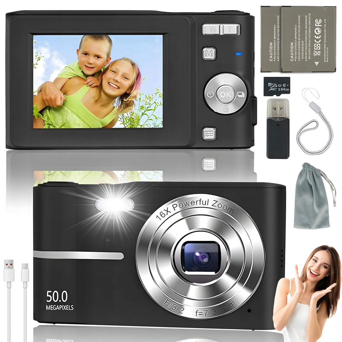 16X DIGITAL CAMERA SCREEN 2,4 INCH IMAGE STABILIZATION RICH IN FEATURES