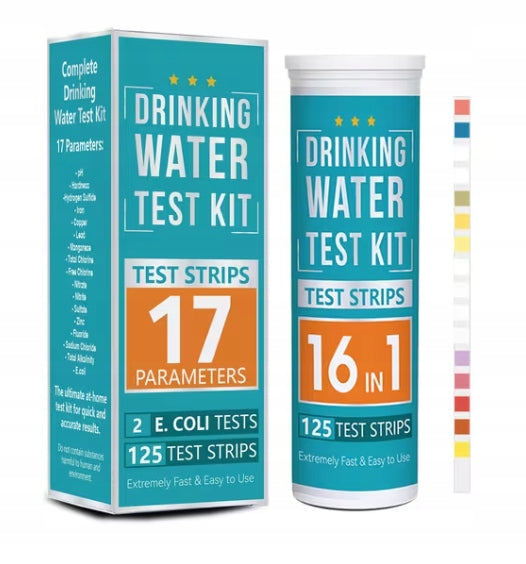 17 in 1 Drinking Water Test Kit - 125 Strips + 2 E. Coli Tests