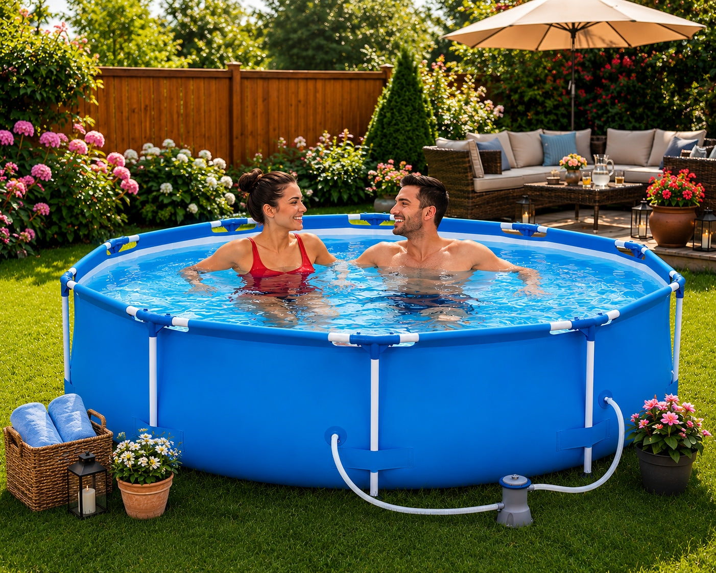 17in1 GARDEN RACK POOL WITH PUMP 305x76cm Bestway SET MODEL 2026 Series BASEN BESTWAY 305 x 76 CM ZESTAW steel