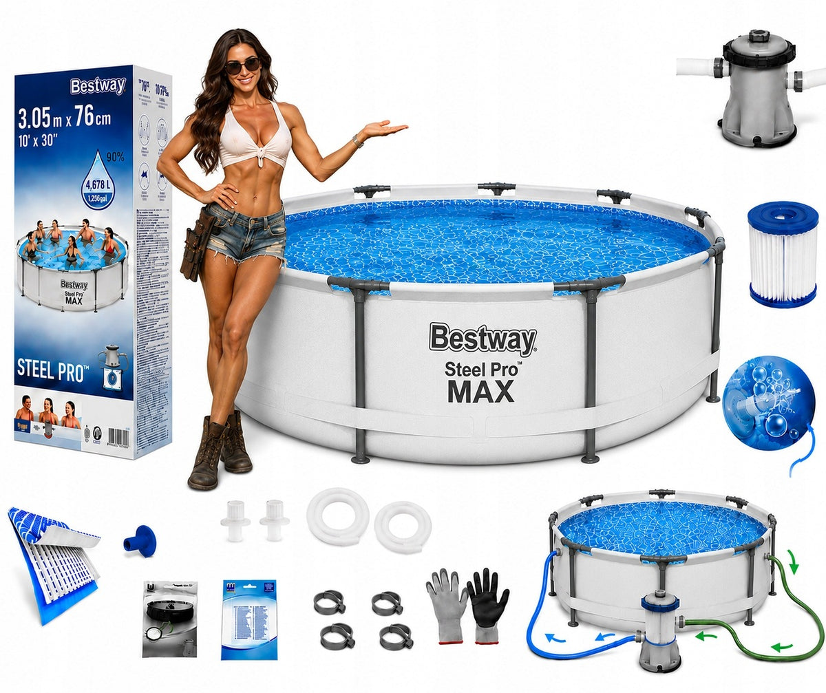 17in1 GARDEN RACK POOL WITH PUMP 305x76cm Bestway SET MODEL 2027