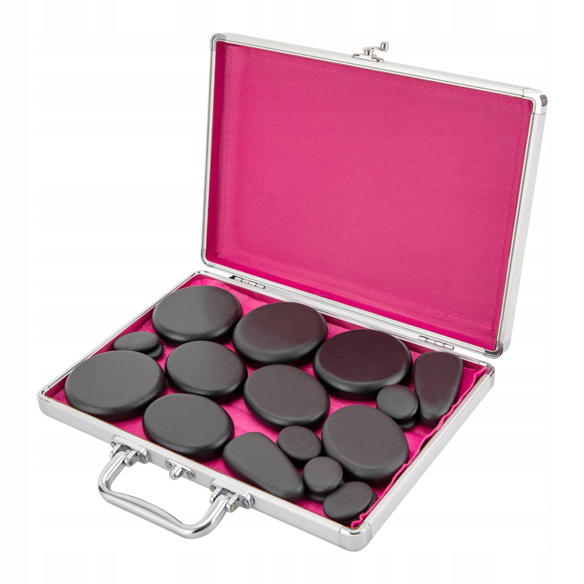 18 Pcs Hot Stone Massage Set 220V Volcanic Rocks Heater Box 60-70°C