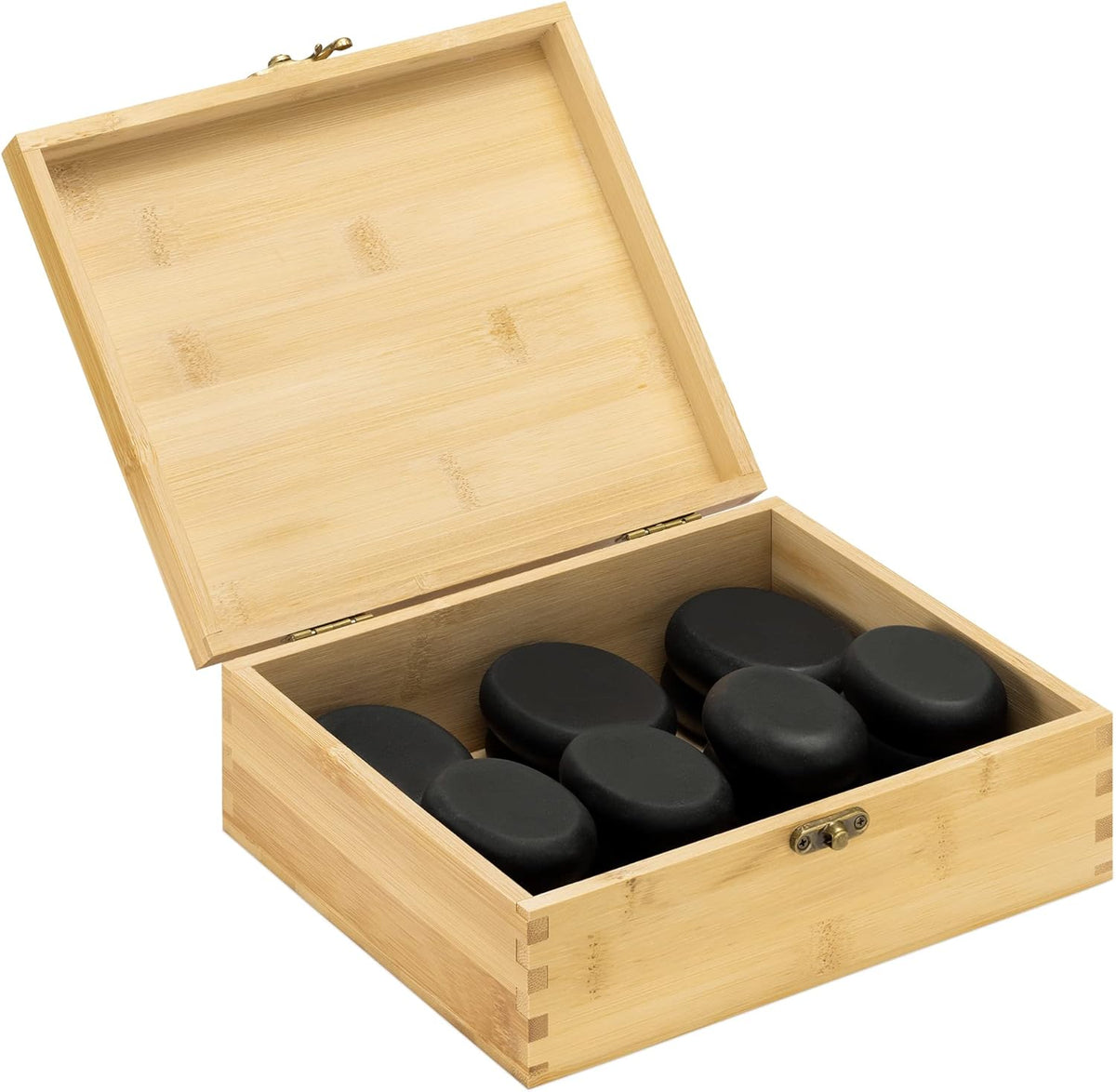 18-Piece Body Massage Stone Set in Bamboo Box
