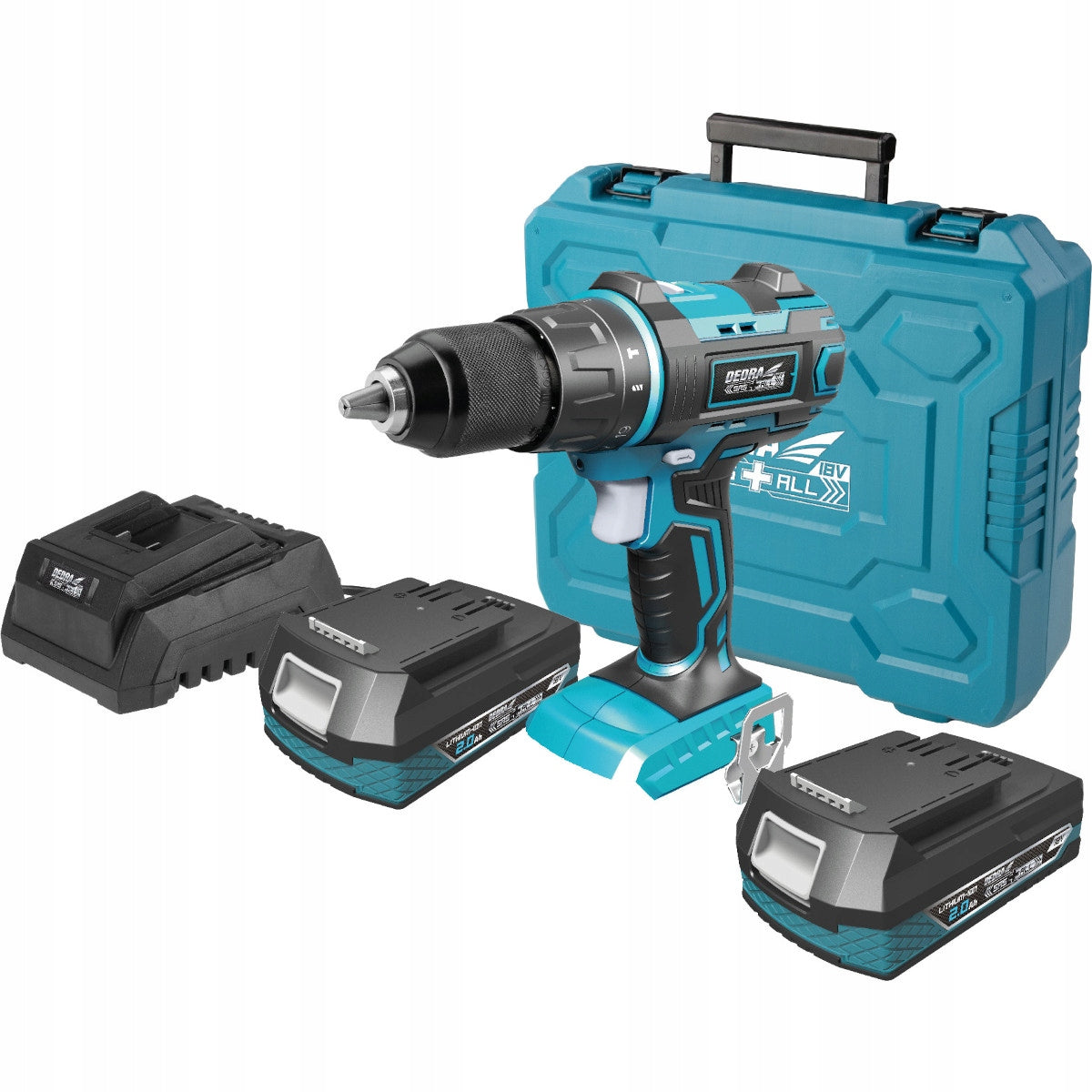 18 V Cordless Screwdriver + 2x 2 Ah Battery + Charger - DED7030A02