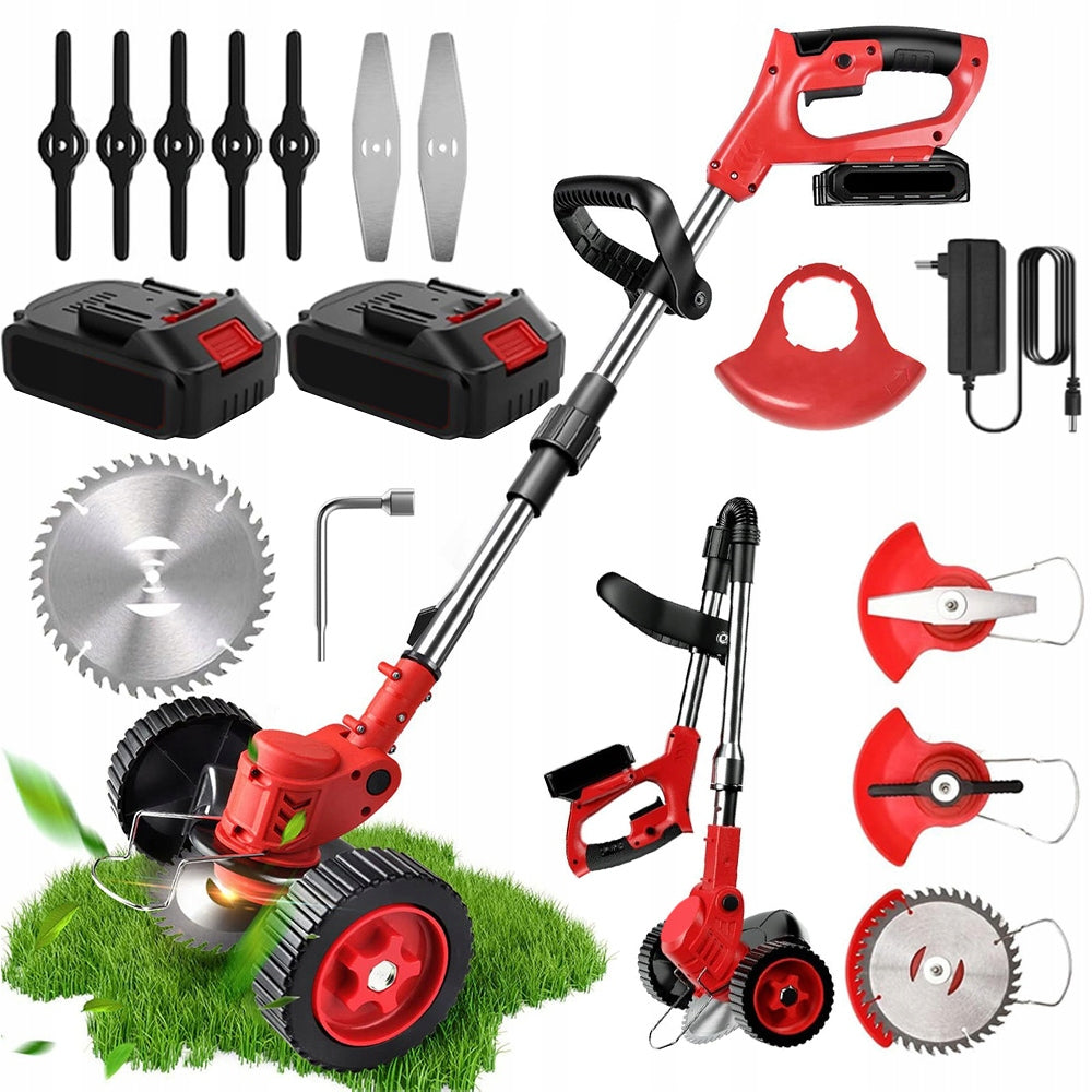 18000RPM CORDLESS MOWER WITH 2 TRANSPORT WHEELS BLACK Packaging status original