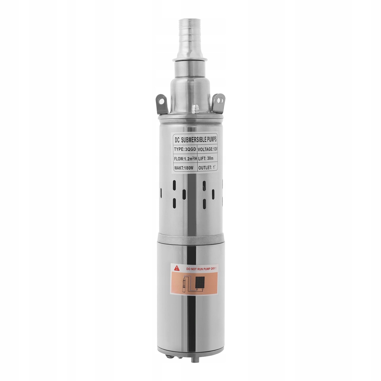 180W Deep Well Submersible Pump, 12V Solar Water Pump, Stainless Steel Pump