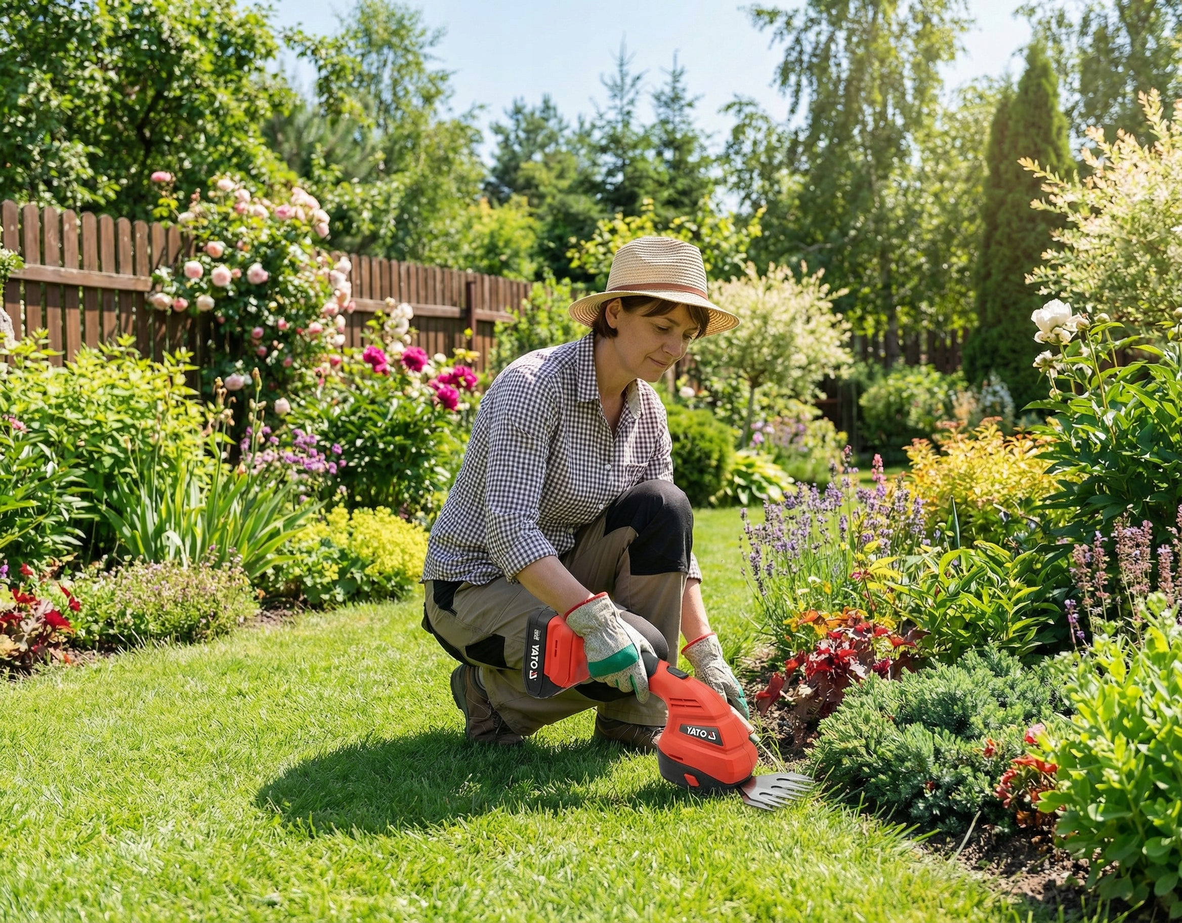 18V BRUSHLESS GRASS AND HEDGE TRIMMER WITH 2AH BATTERY AND CHARGER Manufacturer code YT-828335