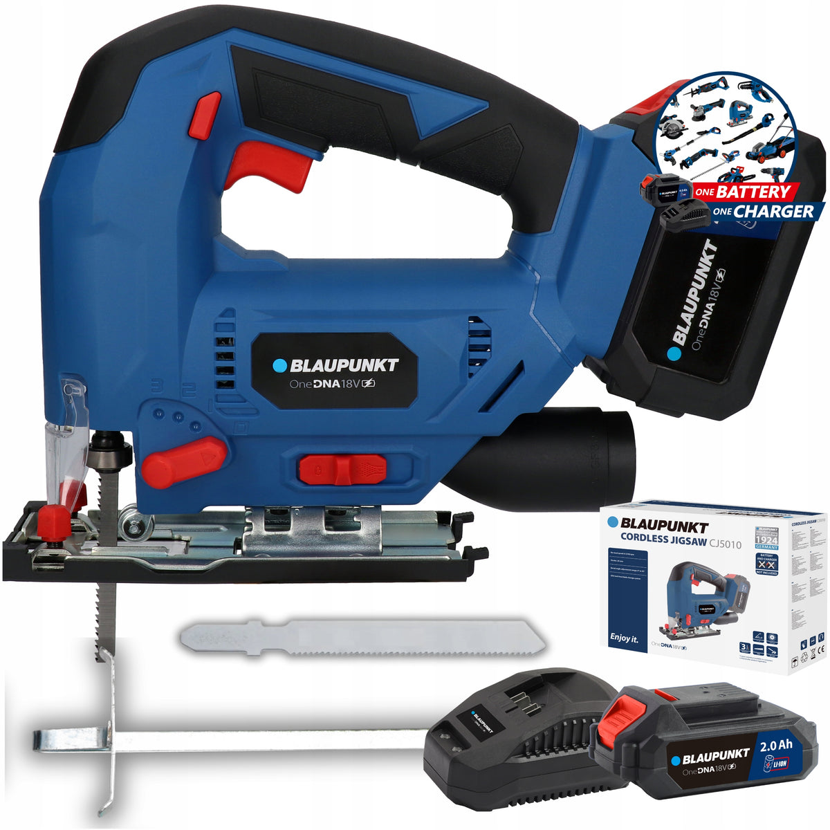 18V Cordless Jigsaw For Metal Wood Set Aku 2Ah + Charger EAN (GTIN) 5901750509575