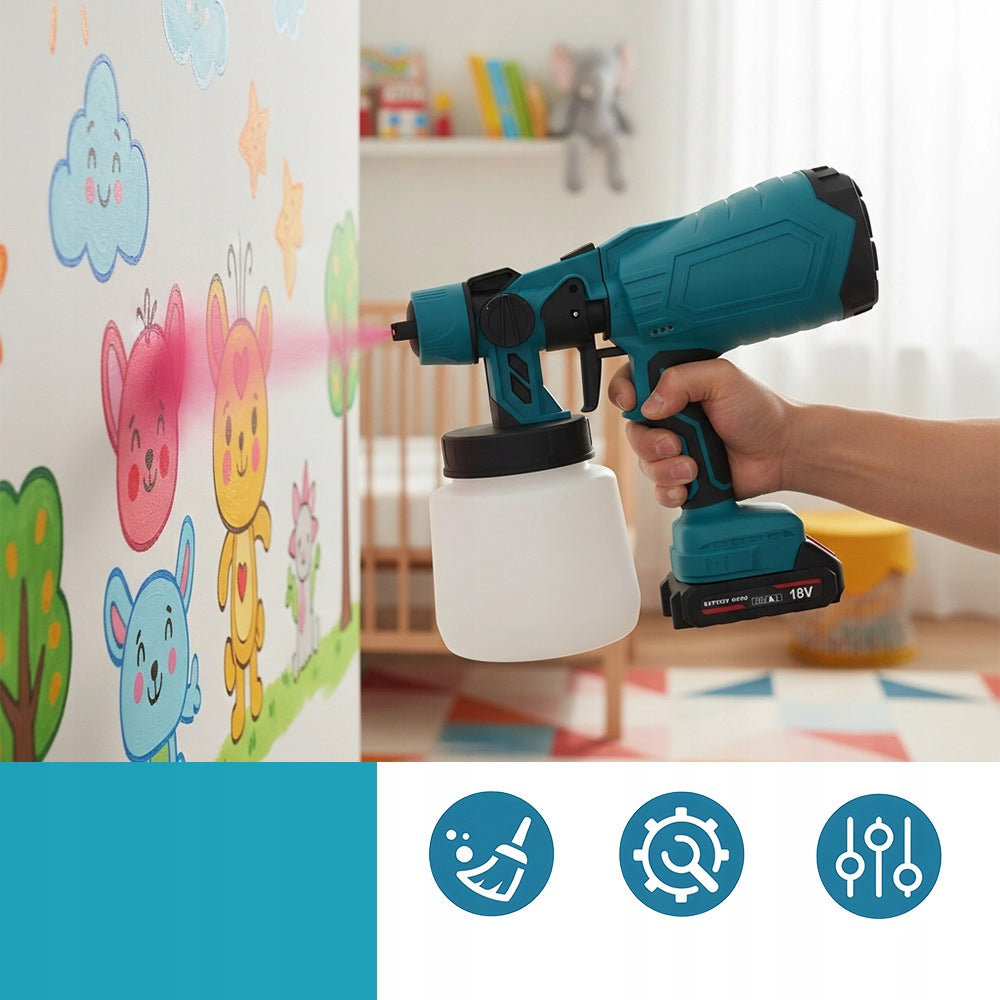 18V ELECTRIC SPRAY PAINT GUN WITH 3 MAKITA NOZZLES Manufacturer code 671109327574