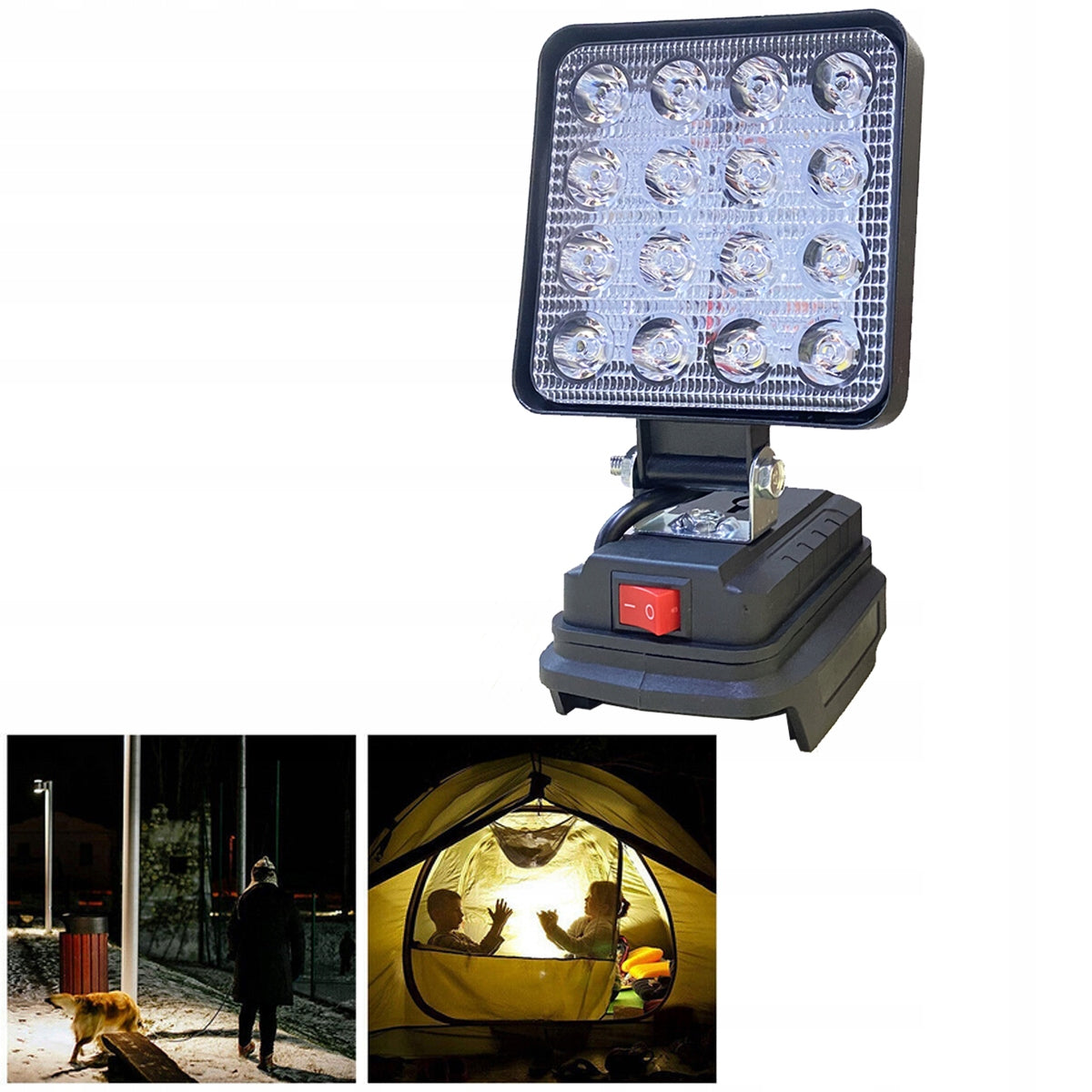 18V FLOODLIGHT LAMP FOR MOCK-UP WORK LAMP FLASHLIGHT 16LED 27W + 2USB