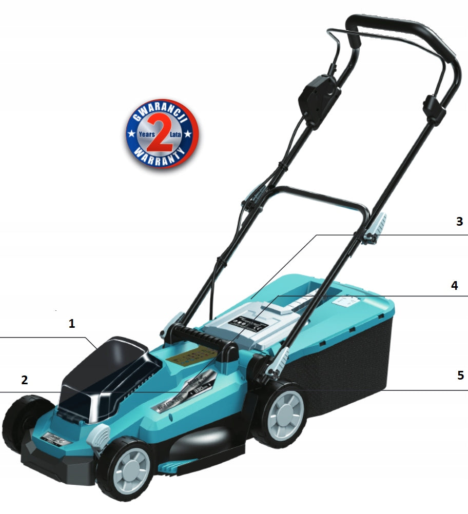 18V battery mower, DEDRA SAS+ALL DED7198 Manufacturer code DED7198