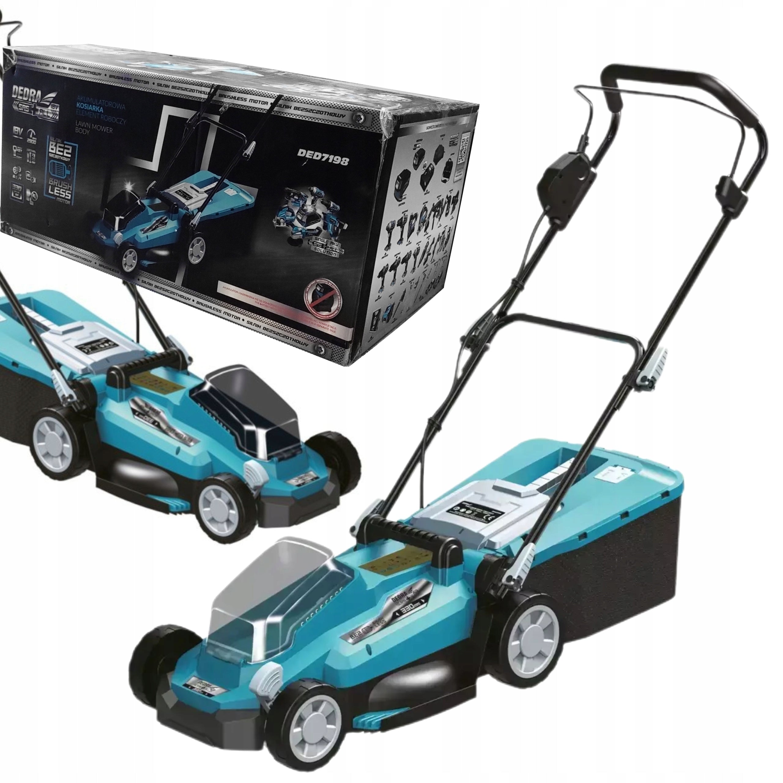 18V battery mower, DEDRA SAS+ALL DED7198 Mowing width 33 cm