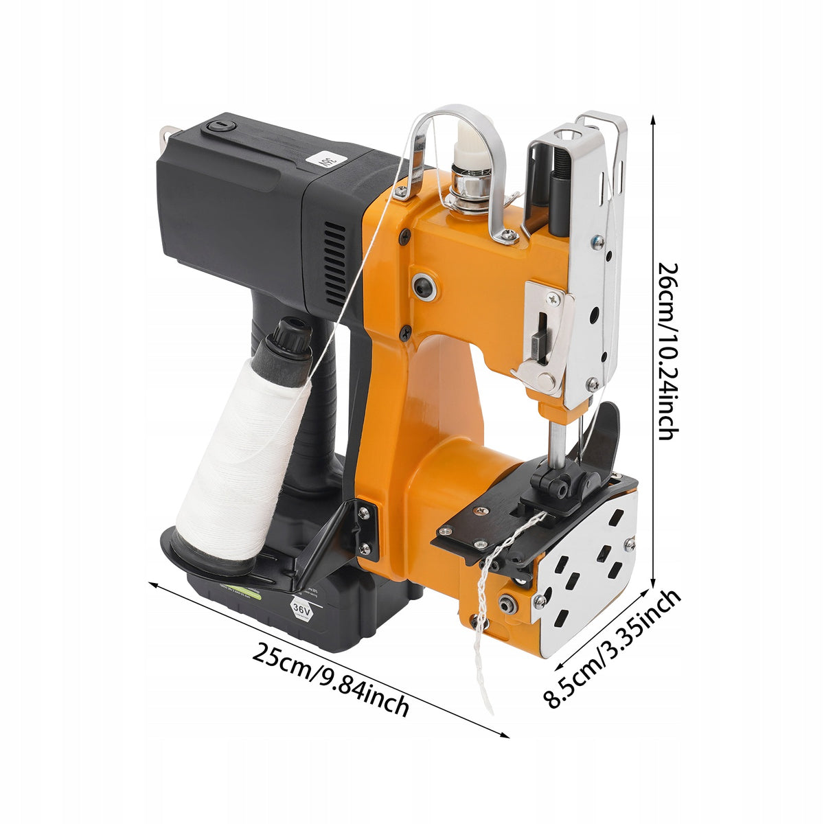 190W 36V HAND SEWING BAG MACHINE, 0,3-10MM SEWING THICKNESS Dominant color orange