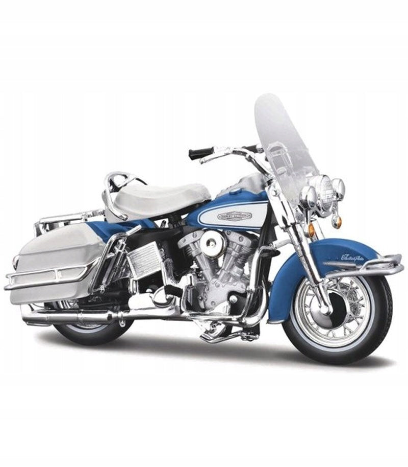 1966 FLH Electra Glide, blue and white Maisto 1/12