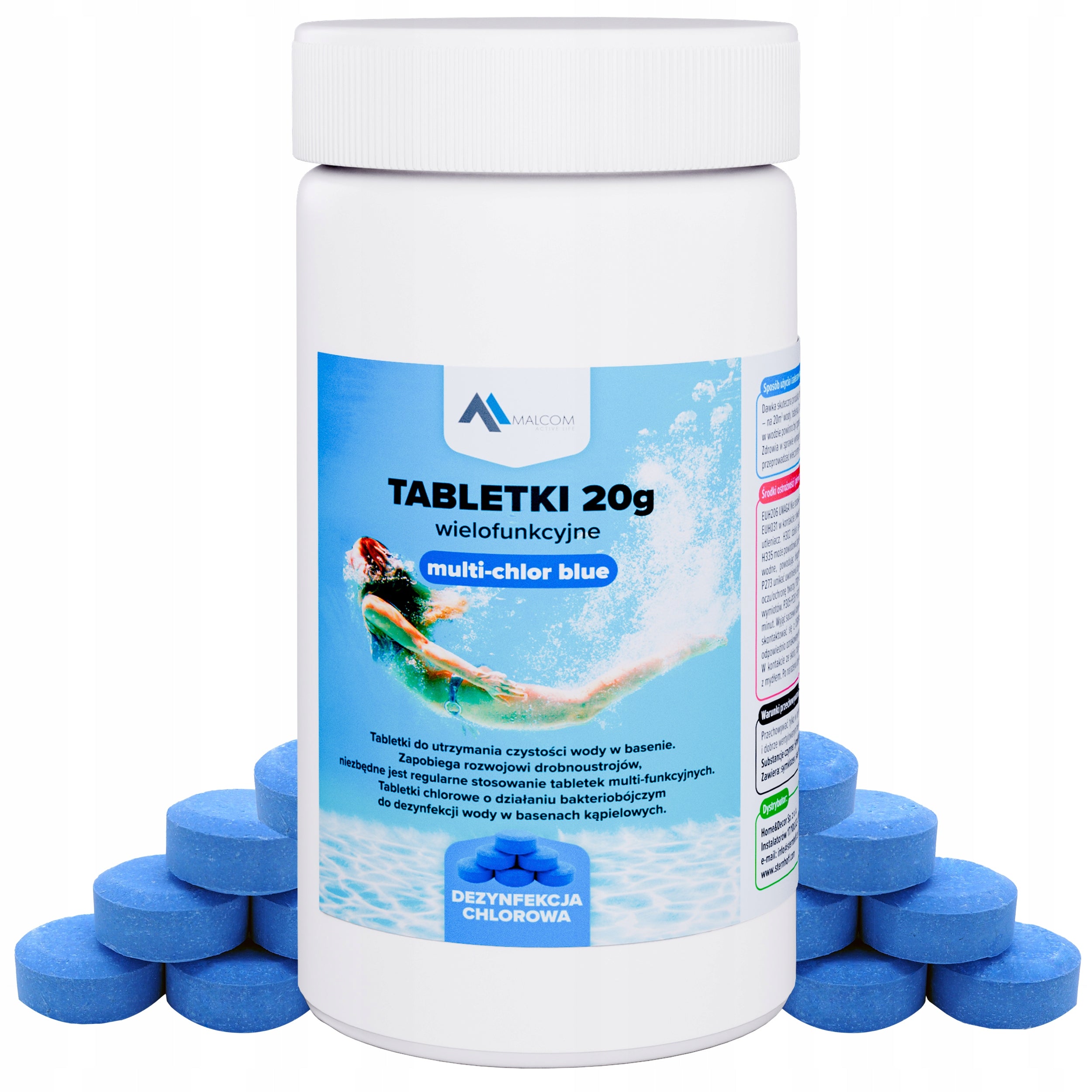1KG CHLORINE MULTIFUNCTION TABLETS FOR POOL JACUZZI POOL CHEMISTRY 50x 20g