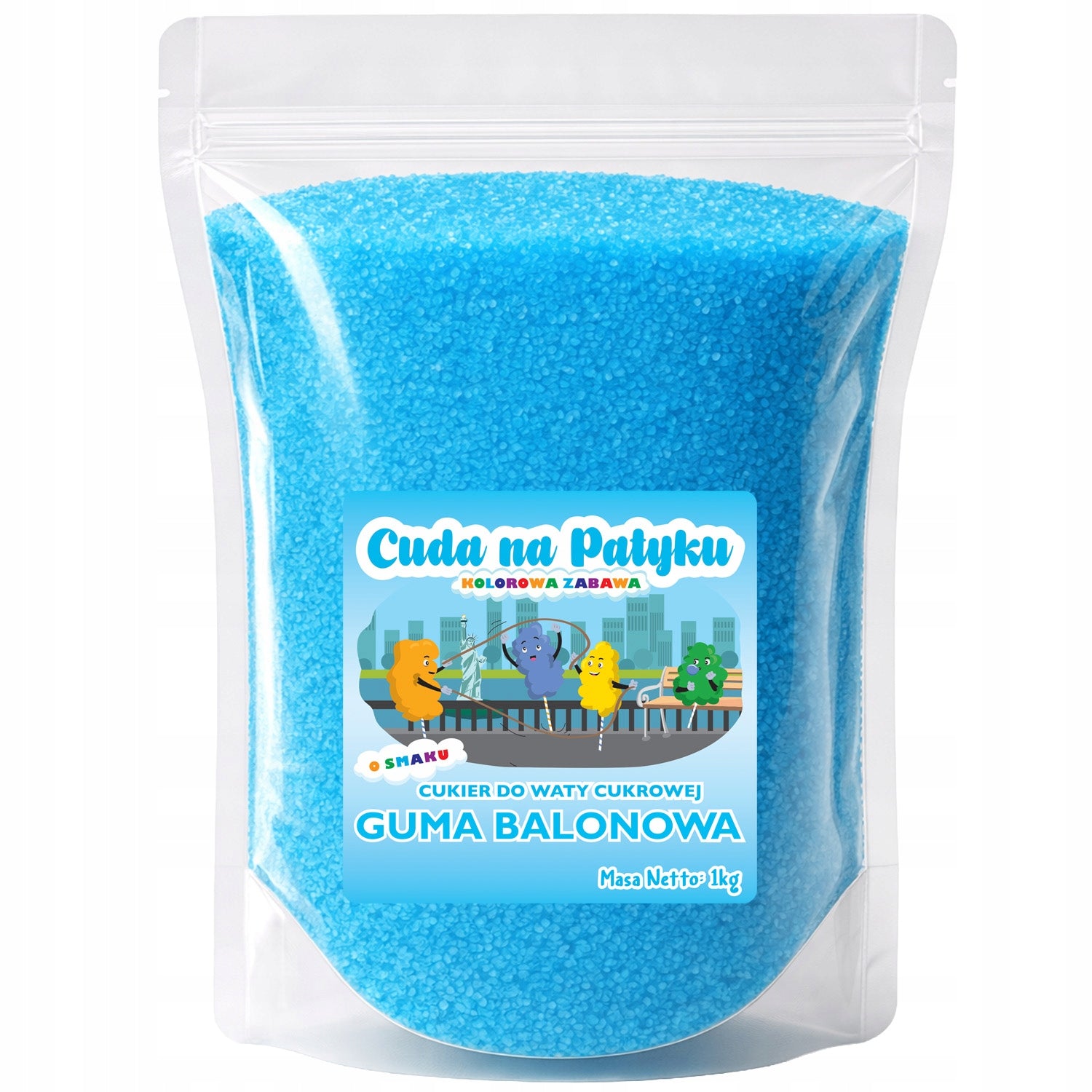 1KG Sugar for cotton candy colored BALLOON GUM Packaging status original