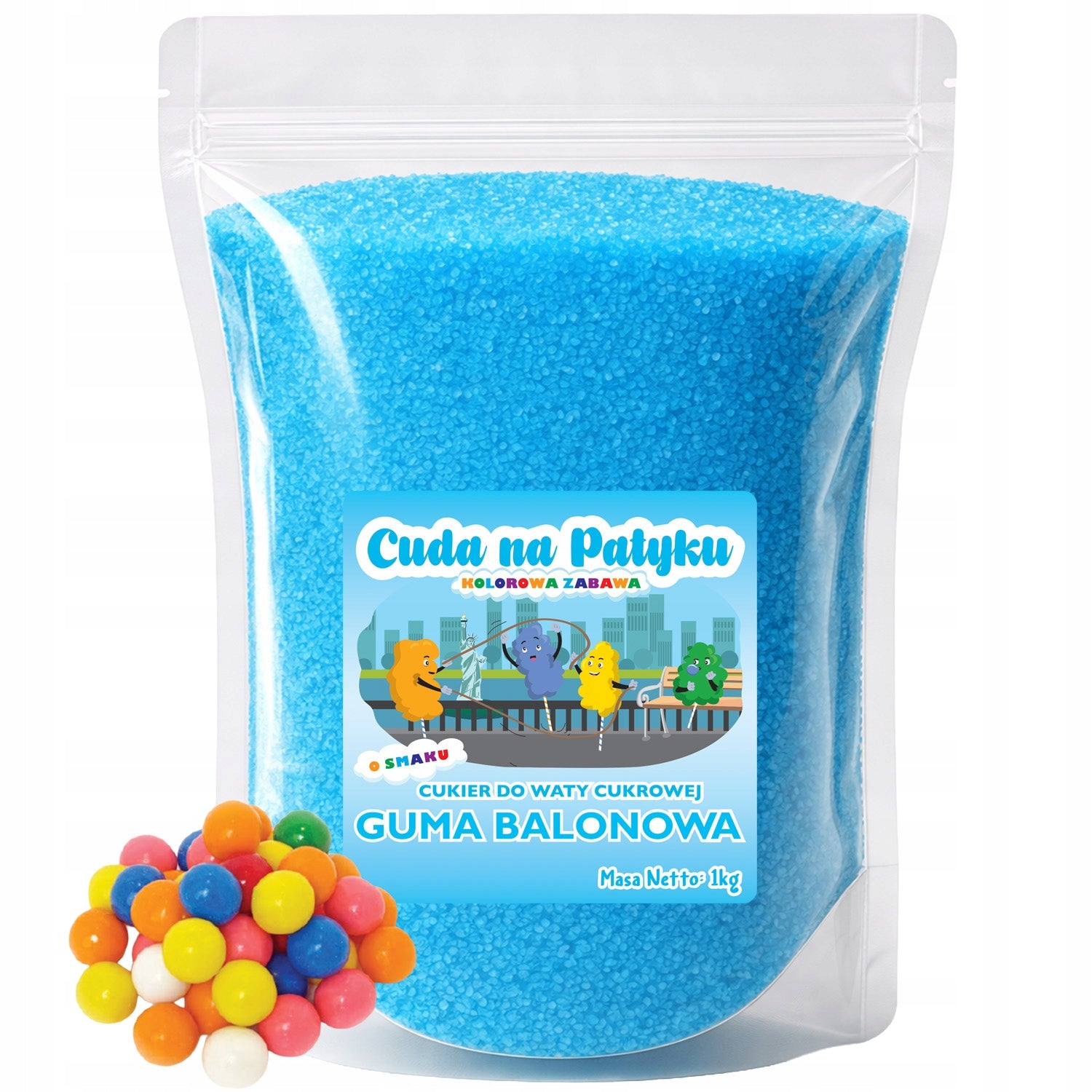 1KG Sugar for cotton candy colored BALLOON GUM