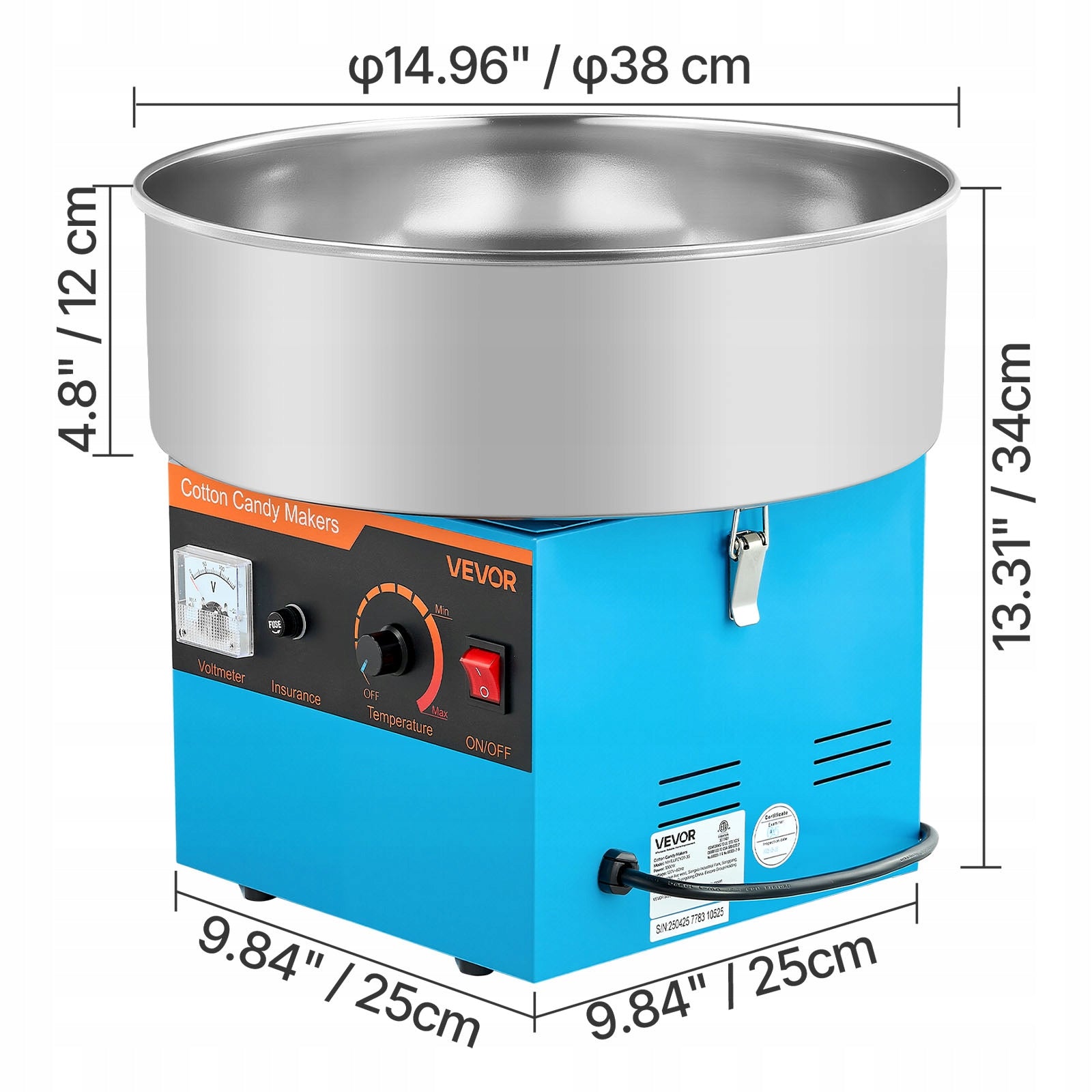 1KW Cotton Candy Machine With Intelligent Overheating Protection Manufacturer code TSXXHMHTJL