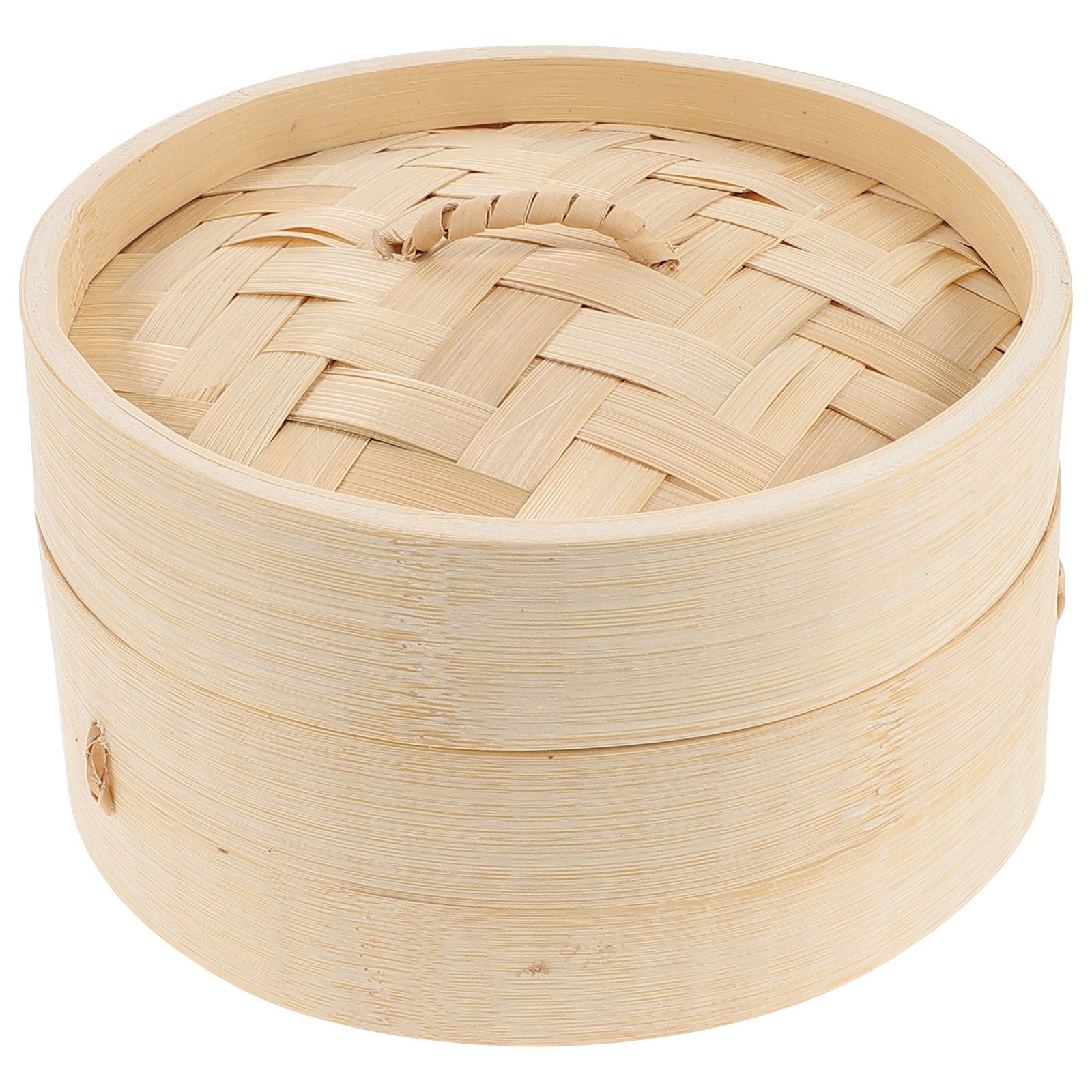1SET PRACTICAL BAMBOO STEAMER BASKET WITH COVER FOR KITCHEN AND HOME Dominant color beige/brown
